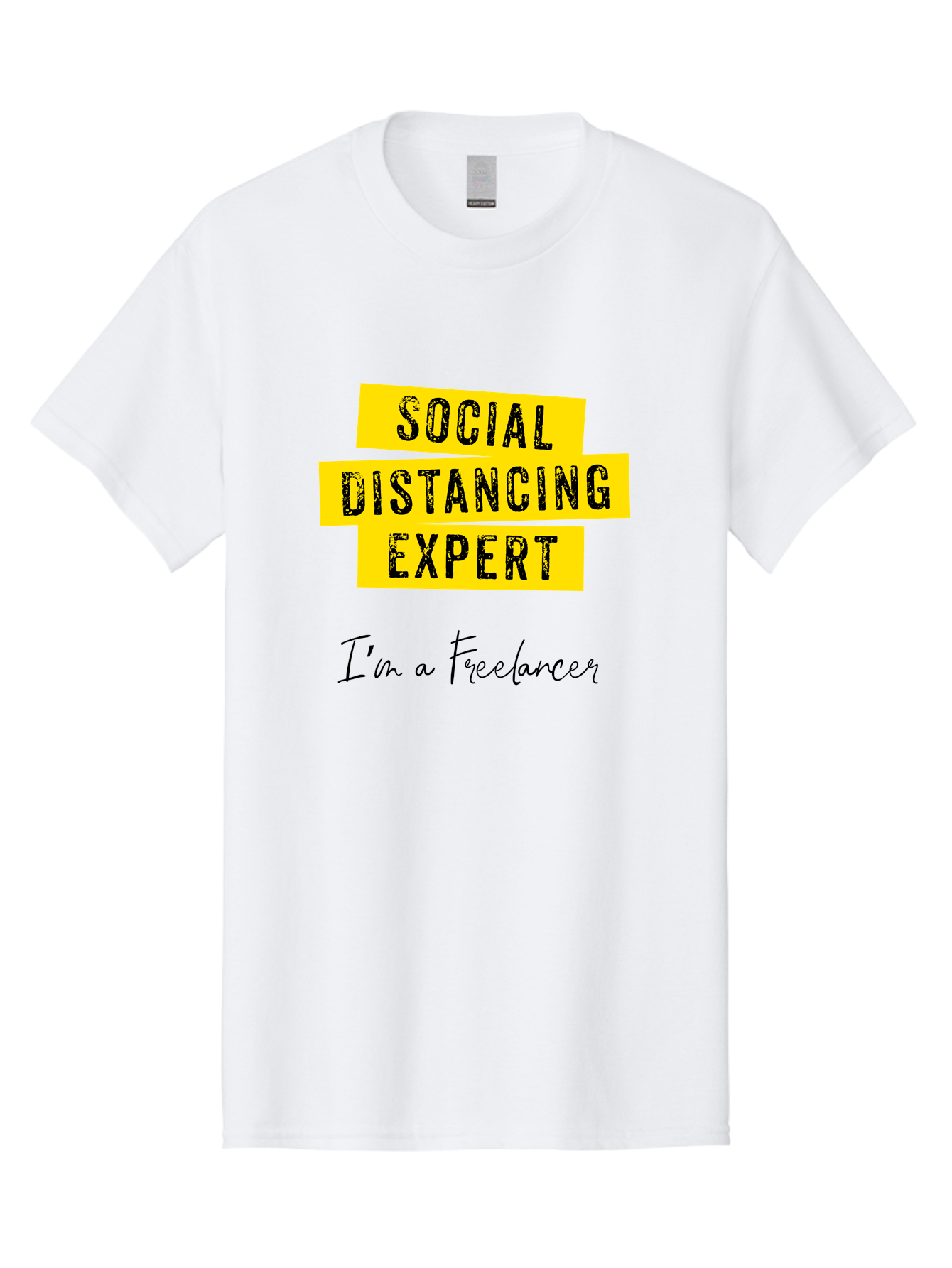 Social-Distancing-Expert Men'S Graphic Tee, 100% Cotton, Comfortable Casual Summer Wear, Machine Washable, Freelancer, Social Distancing Expert, Remote Work, Independent Professional, Flexible Career, Self-Employed, Covid-19, Pandemic Response Aab919