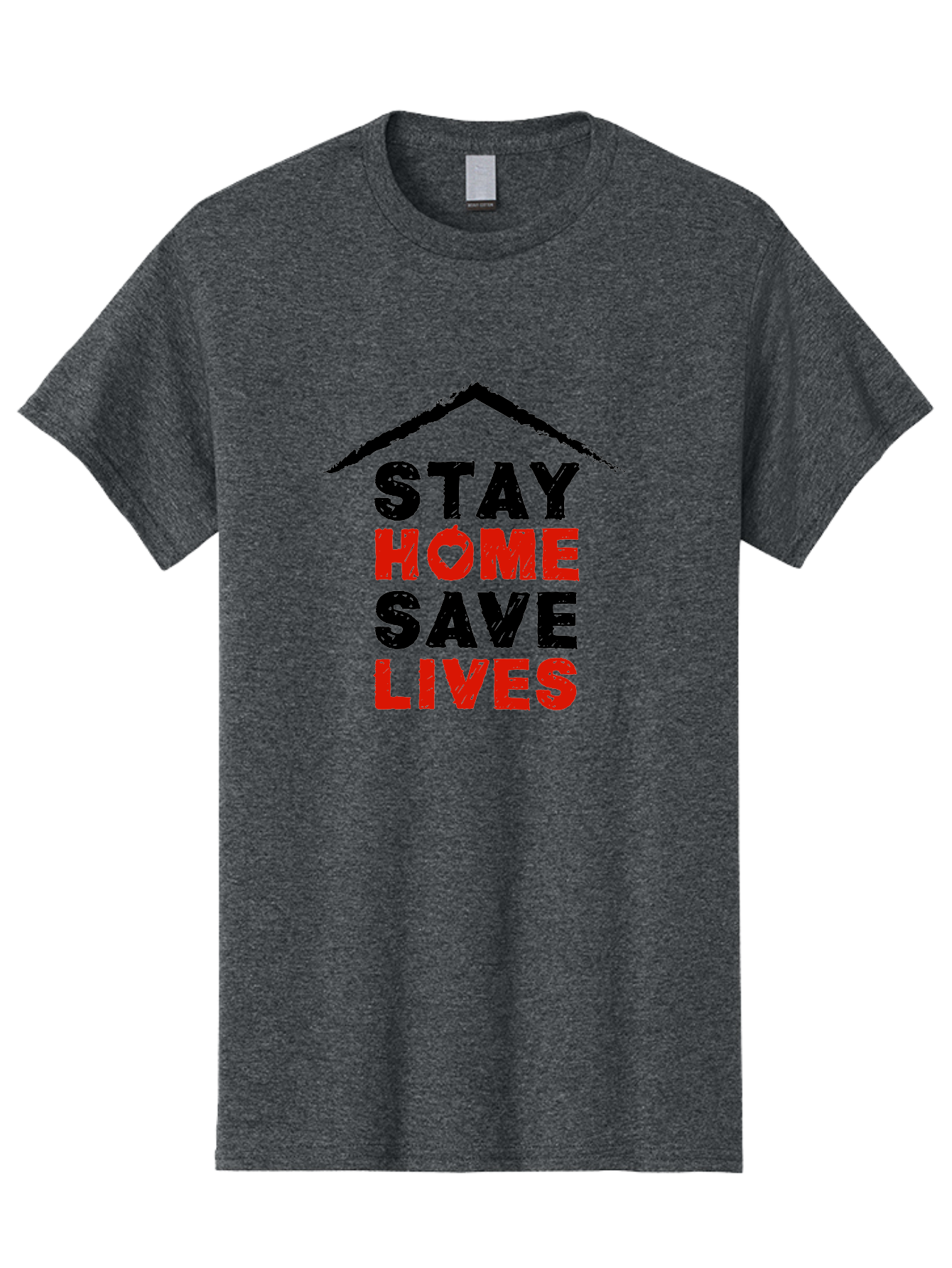 Stay-Home-Save-Lives Men'S Graphic Tee, 100% Cotton, Comfortable Casual Summer Wear, Machine Washable, Stay Home Save Lives, Coronavirus Awareness, Pandemic Safety, Public Health Message, Social Distancing, Covid-19 Prevention, Quarantine, Aab922