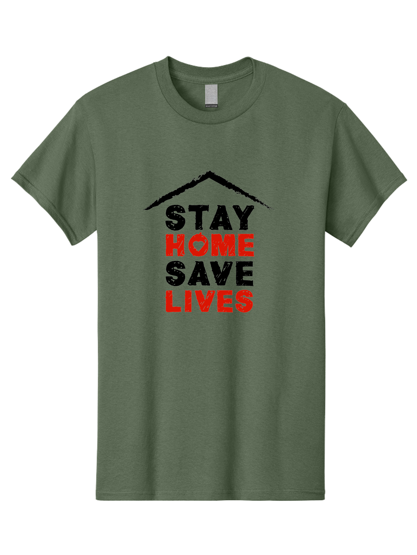 Stay-Home-Save-Lives Men'S Graphic Tee, 100% Cotton, Comfortable Casual Summer Wear, Machine Washable, Stay Home Save Lives, Coronavirus Awareness, Pandemic Safety, Public Health Message, Social Distancing, Covid-19 Prevention, Quarantine, Aab922