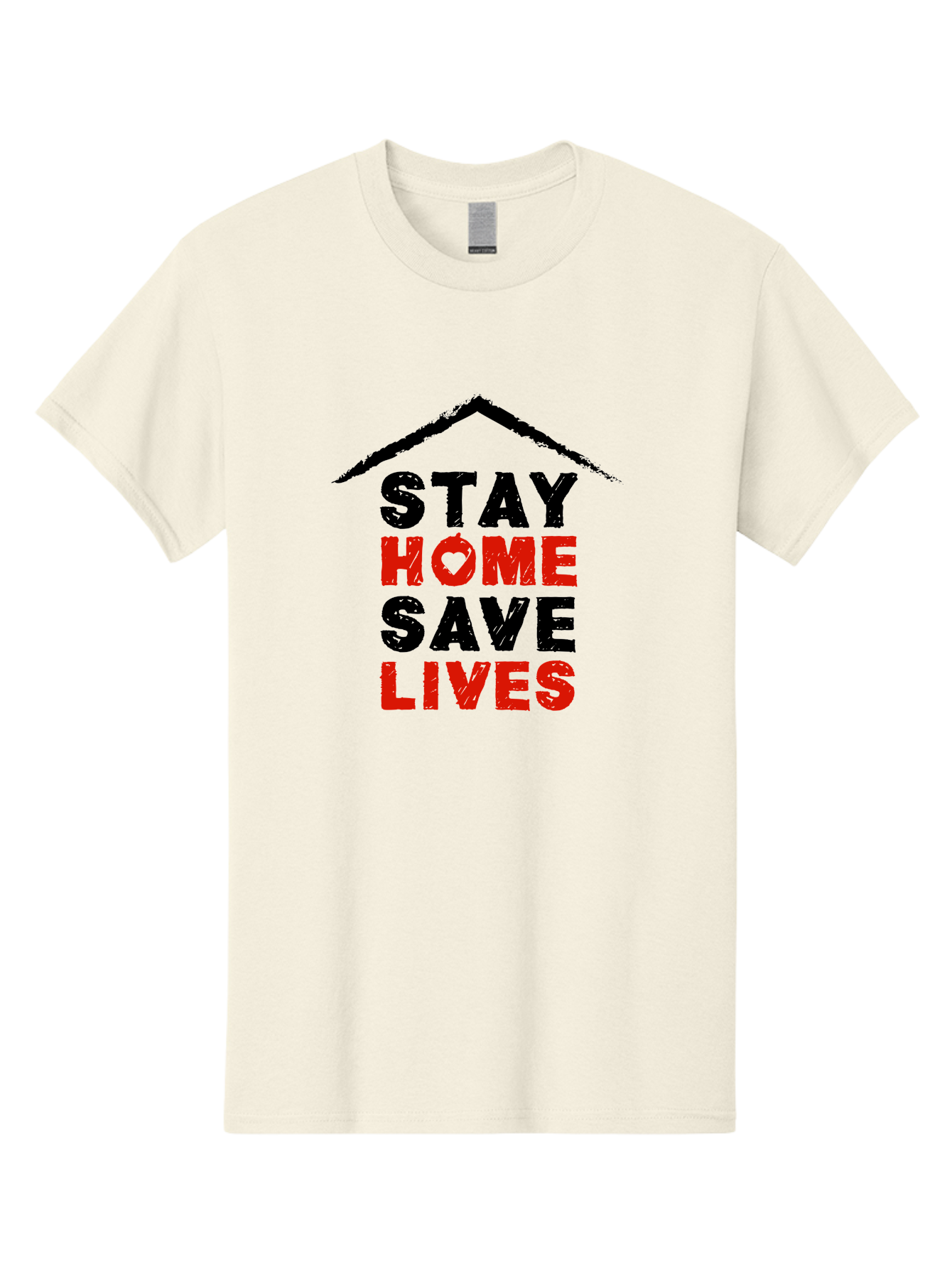 Stay-Home-Save-Lives Men'S Graphic Tee, 100% Cotton, Comfortable Casual Summer Wear, Machine Washable, Stay Home Save Lives, Coronavirus Awareness, Pandemic Safety, Public Health Message, Social Distancing, Covid-19 Prevention, Quarantine, Aab922