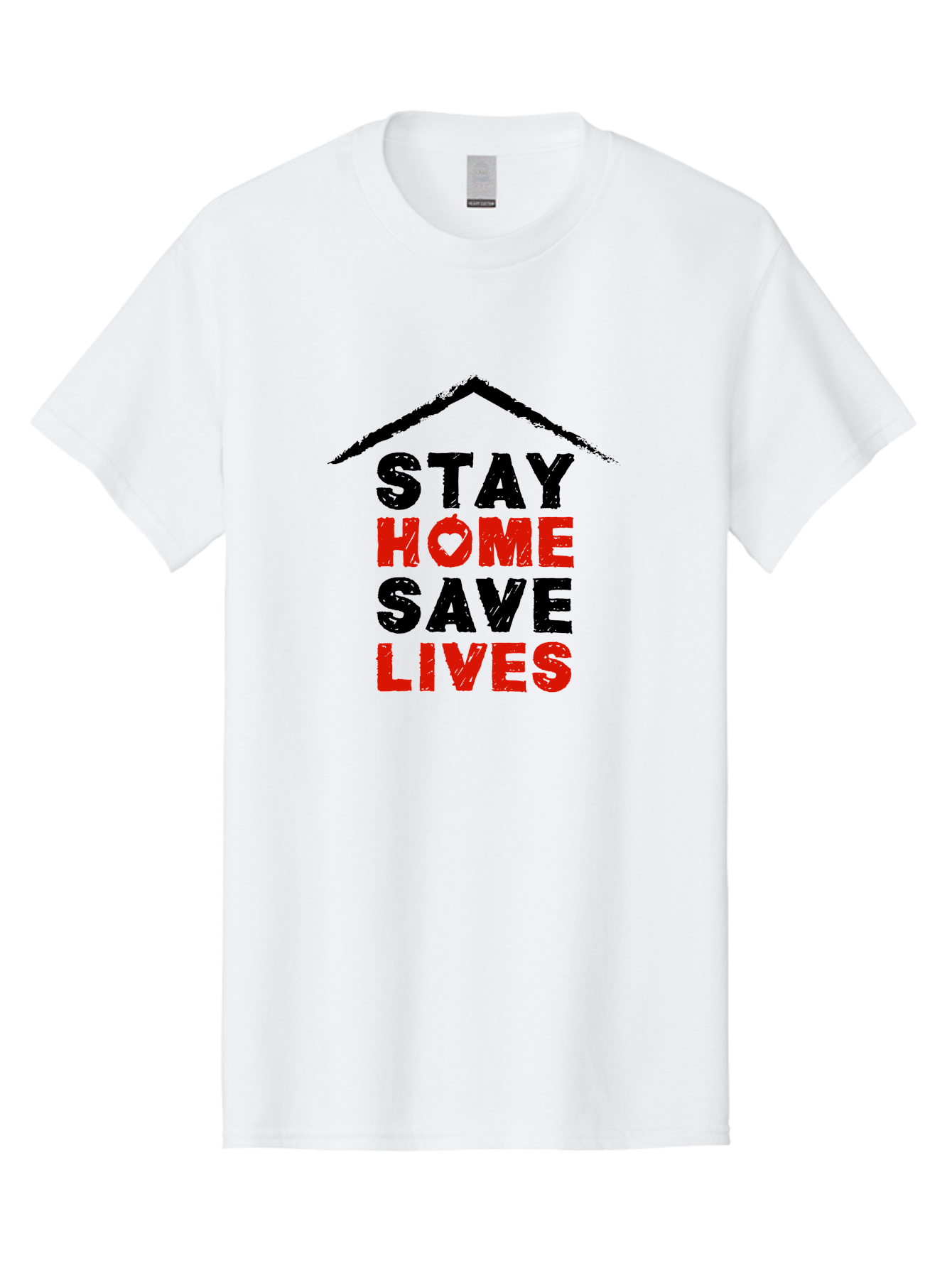 Stay-Home-Save-Lives Men'S Graphic Tee, 100% Cotton, Comfortable Casual Summer Wear, Machine Washable, Stay Home Save Lives, Coronavirus Awareness, Pandemic Safety, Public Health Message, Social Distancing, Covid-19 Prevention, Quarantine, Aab922