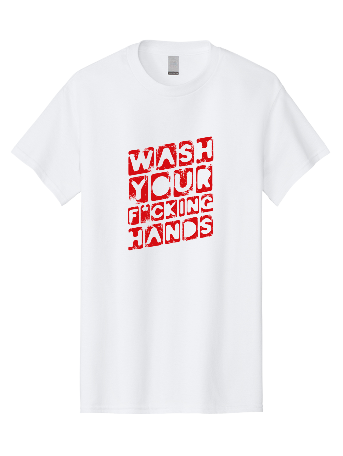 Wash-Your-F-King-Hands Men'S Graphic Tee, 100% Cotton, Comfortable Casual Summer Wear, Machine Washable, Hand Hygiene, Washing Hands, Health Awareness, Hygiene Reminder, Public Health Message, Cleanliness Is Key, Germs Be Gone, Stay Healthy Aab923