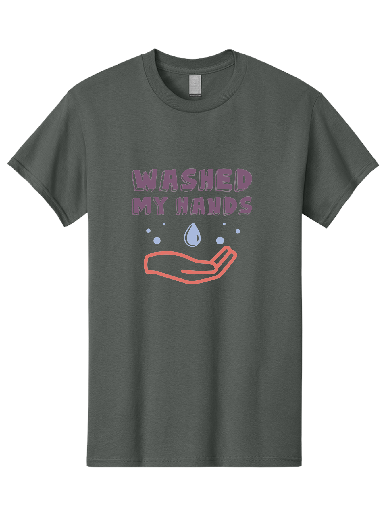 Washed-My-Hands Men'S Graphic Tee, 100% Cotton, Comfortable Casual Summer Wear, Machine Washable, Hand Hygiene, Cleanliness, Wash Hands, Hand Washing, Soap And Water, Clean Hands, Health And Wellness, Hygiene Practices Aab924