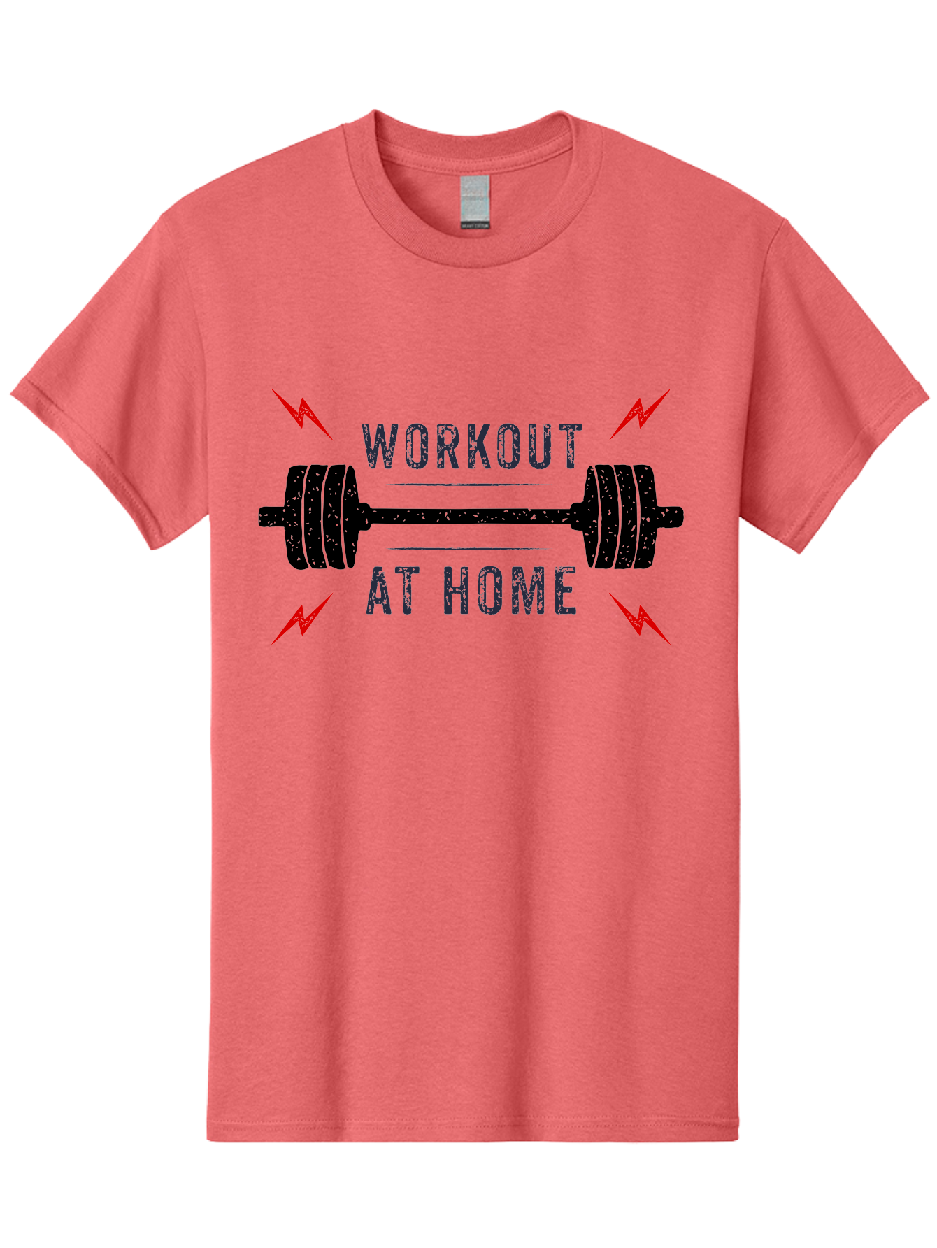 Workout-At-Home Men'S Graphic Tee, 100% Cotton, Comfortable Casual Summer Wear, Machine Washable, Home Workout, Fitness Motivation, Gym At Home, Exercise Routine, Weightlifting, Dumbbell Workout, Fitness Inspiration, Workout At Home Aab926