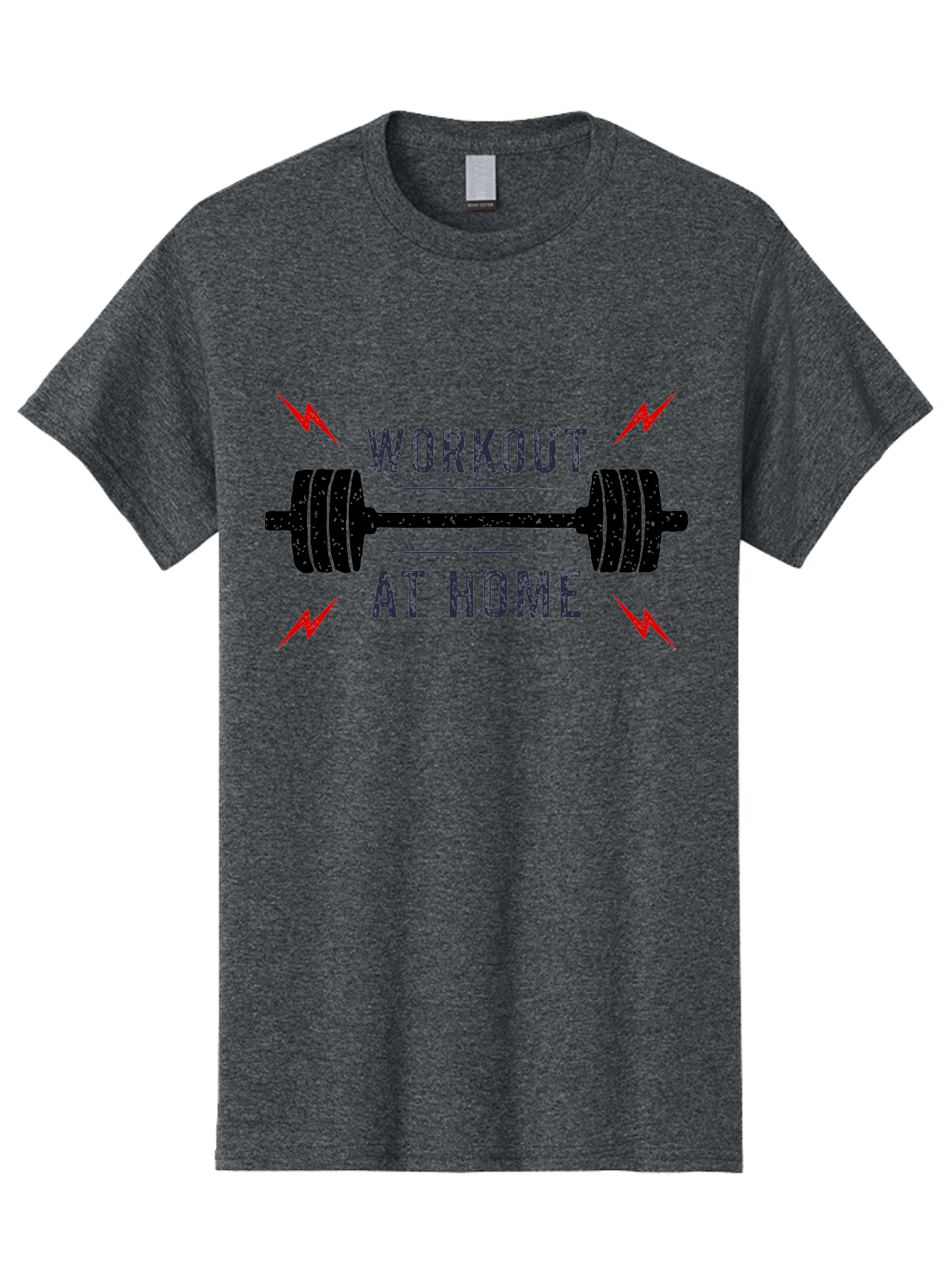 Workout-At-Home Men'S Graphic Tee, 100% Cotton, Comfortable Casual Summer Wear, Machine Washable, Home Workout, Fitness Motivation, Gym At Home, Exercise Routine, Weightlifting, Dumbbell Workout, Fitness Inspiration, Workout At Home Aab926