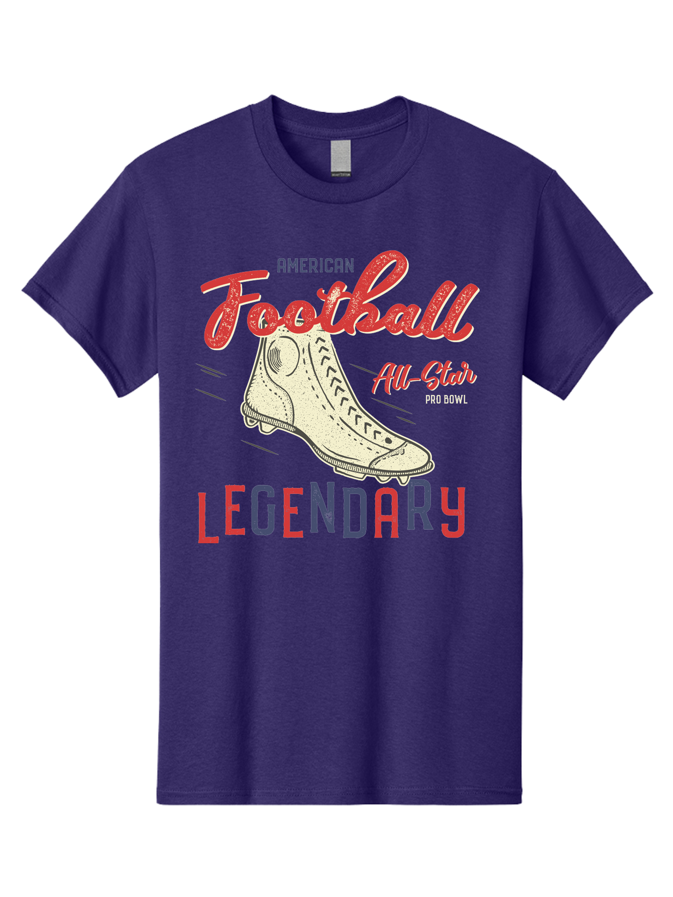 American-Football-Legendary Men'S Graphic Tee, 100% Cotton, Comfortable Casual Summer Wear, Machine Washable, Football Cleat, American Football, Sports Graphic, Legendary Athlete, Pro Bowl, All-Star Game, Sports Apparel, Football Cleats, Aab929