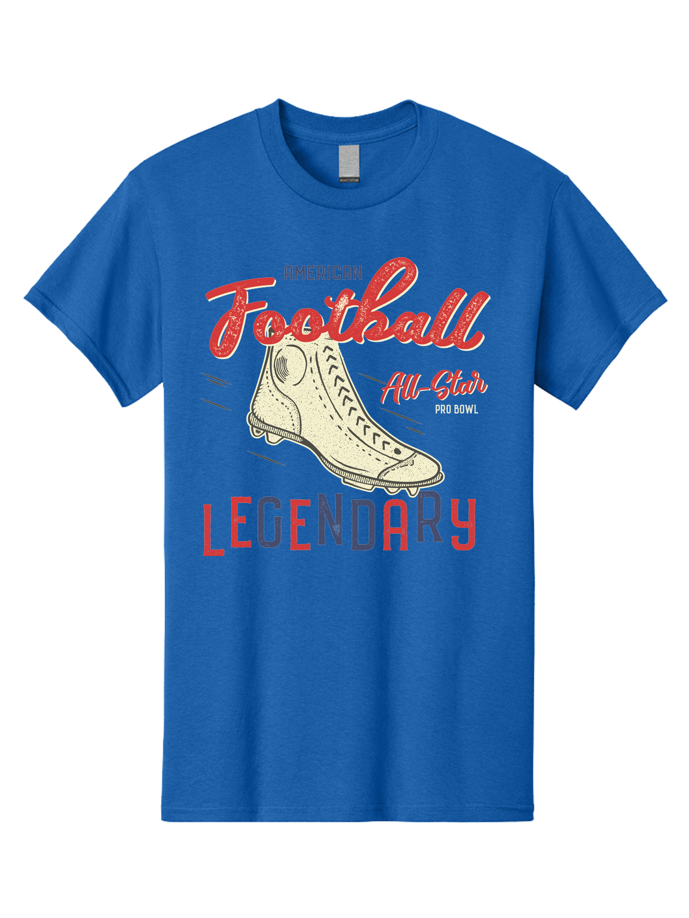 American-Football-Legendary Men'S Graphic Tee, 100% Cotton, Comfortable Casual Summer Wear, Machine Washable, Football Cleat, American Football, Sports Graphic, Legendary Athlete, Pro Bowl, All-Star Game, Sports Apparel, Football Cleats, Aab929