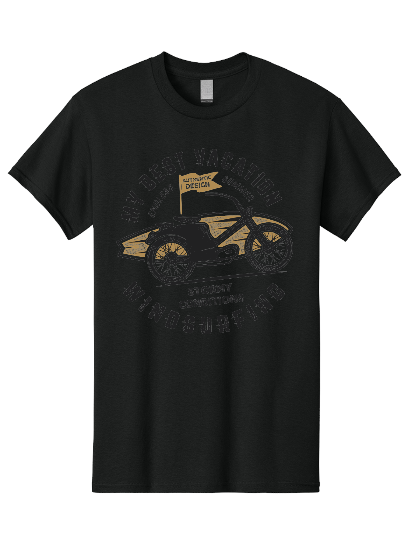 My-Best-Vacation-Windsurfing-1 Men'S Graphic Tee, 100% Cotton, Comfortable Casual Summer Wear, Machine Washable, Motorcycle Windsurfing, Summer Vacation, Stormy Conditions, Endless Summer, Coastal Adventures, Extreme Sports, Aab943