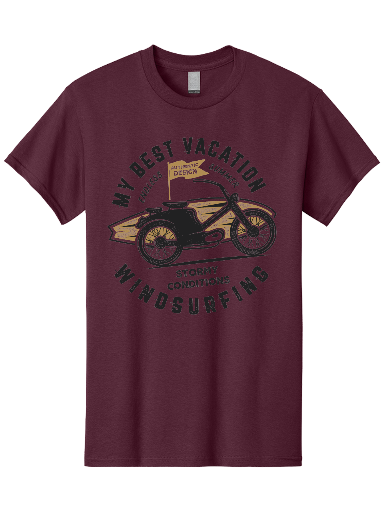 My-Best-Vacation-Windsurfing-1 Men'S Graphic Tee, 100% Cotton, Comfortable Casual Summer Wear, Machine Washable, Motorcycle Windsurfing, Summer Vacation, Stormy Conditions, Endless Summer, Coastal Adventures, Extreme Sports, Aab943