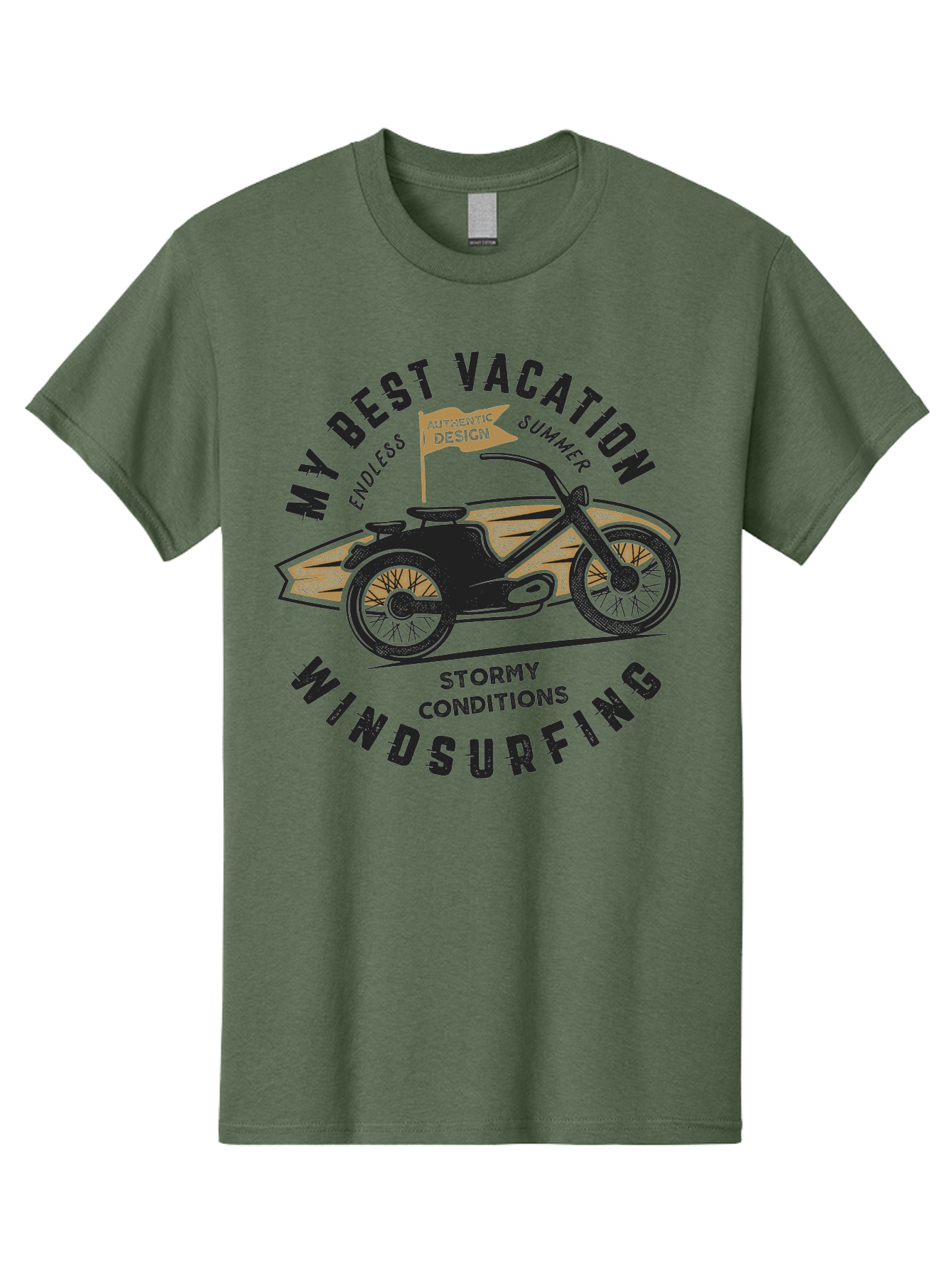 My-Best-Vacation-Windsurfing-1 Men'S Graphic Tee, 100% Cotton, Comfortable Casual Summer Wear, Machine Washable, Motorcycle Windsurfing, Summer Vacation, Stormy Conditions, Endless Summer, Coastal Adventures, Extreme Sports, Aab943
