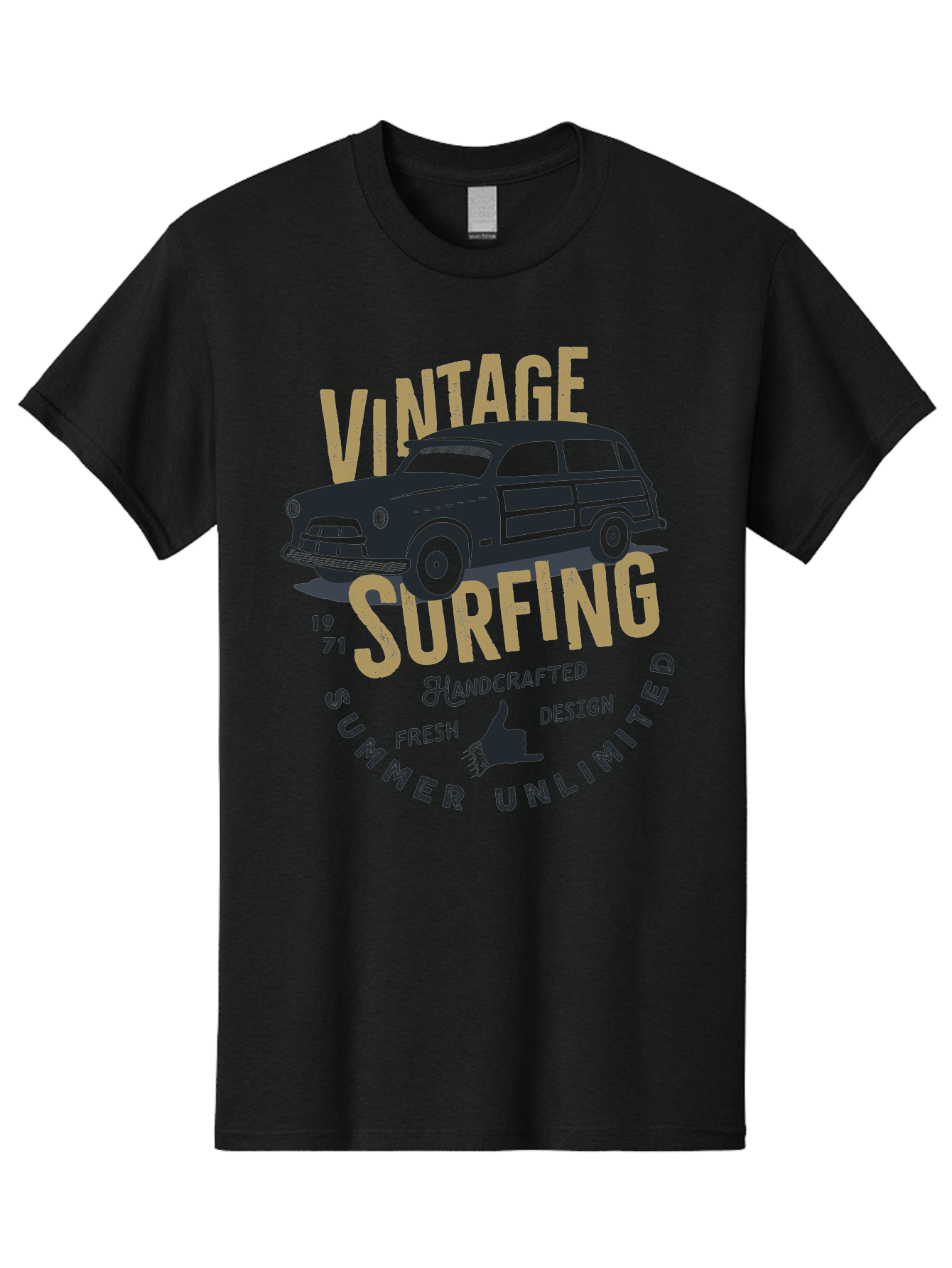 Vintage-Surfing-1 Men'S Graphic Tee, 100% Cotton, Comfortable Casual Summer Wear, Machine Washable, Vintage Surf Car, Retro Surf Culture, Summer Vibes, Surf Inspired Art, Surfer Dude, Cool Car Designs, Classic Surf Style Aab959