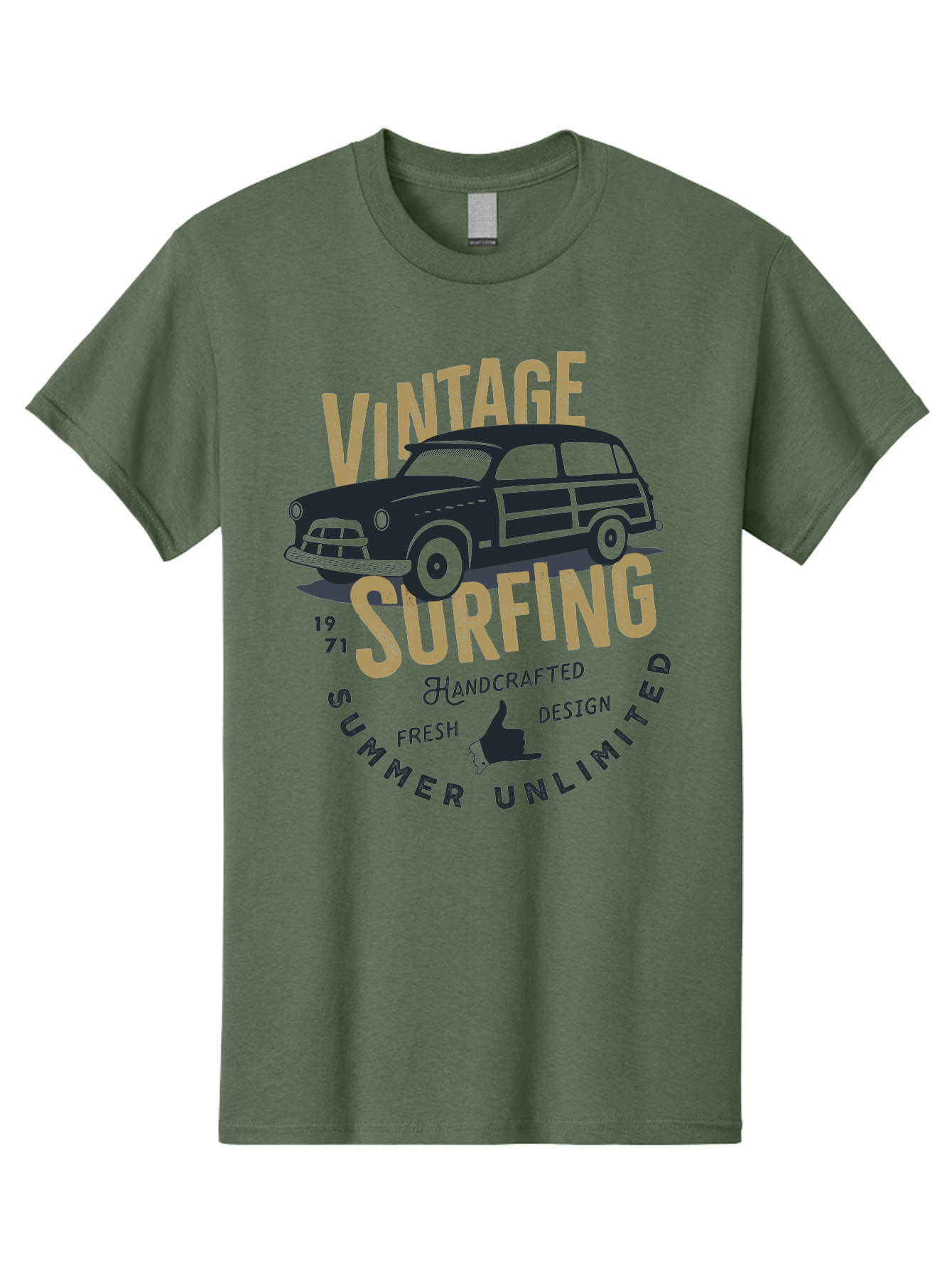 Vintage-Surfing-1 Men'S Graphic Tee, 100% Cotton, Comfortable Casual Summer Wear, Machine Washable, Vintage Surf Car, Retro Surf Culture, Summer Vibes, Surf Inspired Art, Surfer Dude, Cool Car Designs, Classic Surf Style Aab959