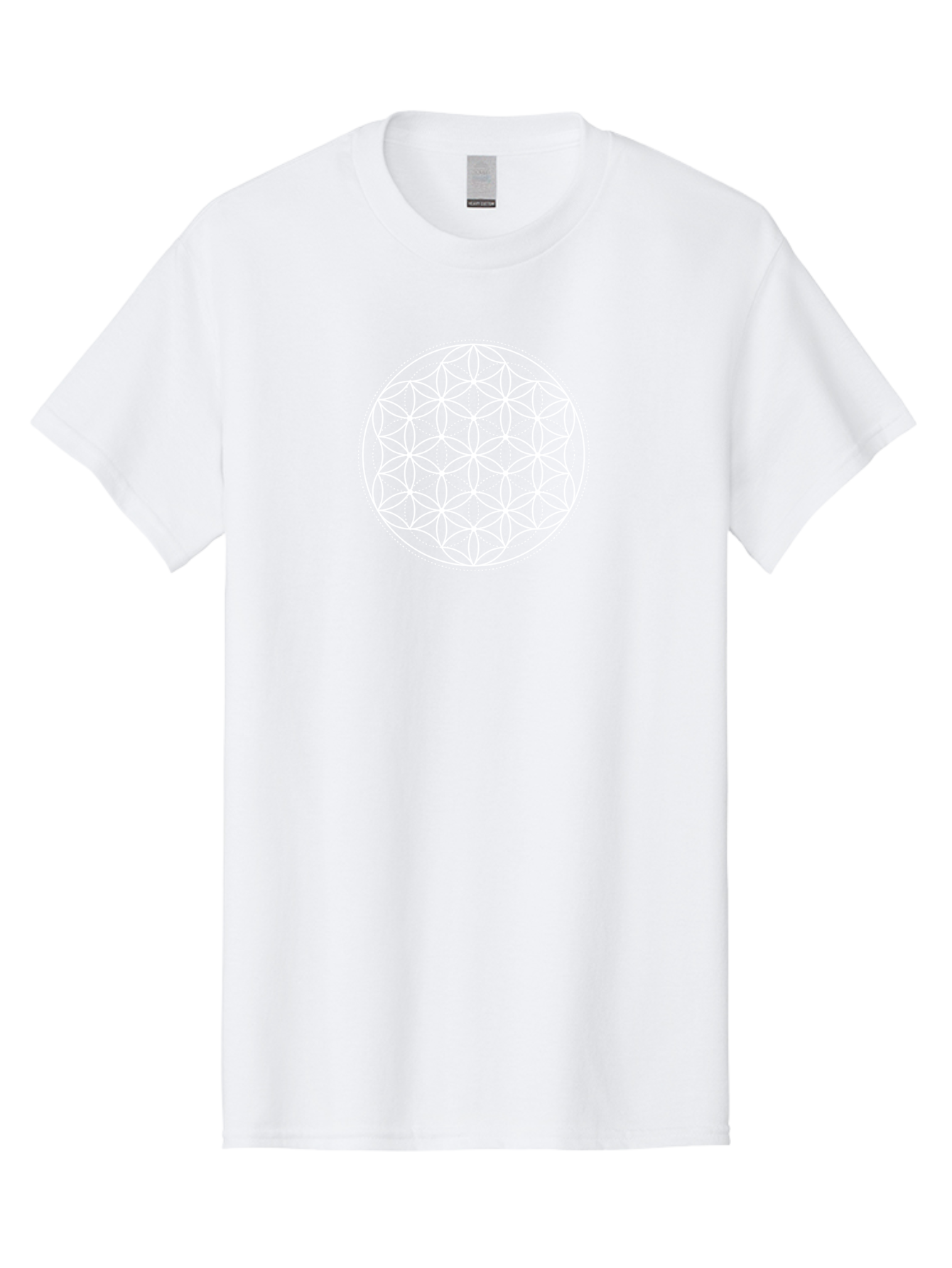 Flower-Of-Life-1 Men'S Graphic Tee, 100% Cotton, Comfortable Casual Summer Wear, Machine Washable, Sacred Geometry, Flower Of Life, Spiritual Symbol, Mystical Pattern, Geometric Design, Harmony, Balance, Unity Aab980
