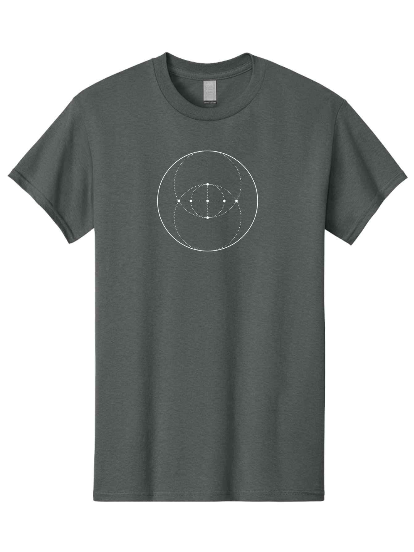 Symmetry-Diagram Men'S Graphic Tee, 100% Cotton, Comfortable Casual Summer Wear, Machine Washable, Concentric Circles, White Dots, Symmetrical Pattern, Geometric Shape, Minimalist Design, Modern Art, Abstract Geometry Aab995
