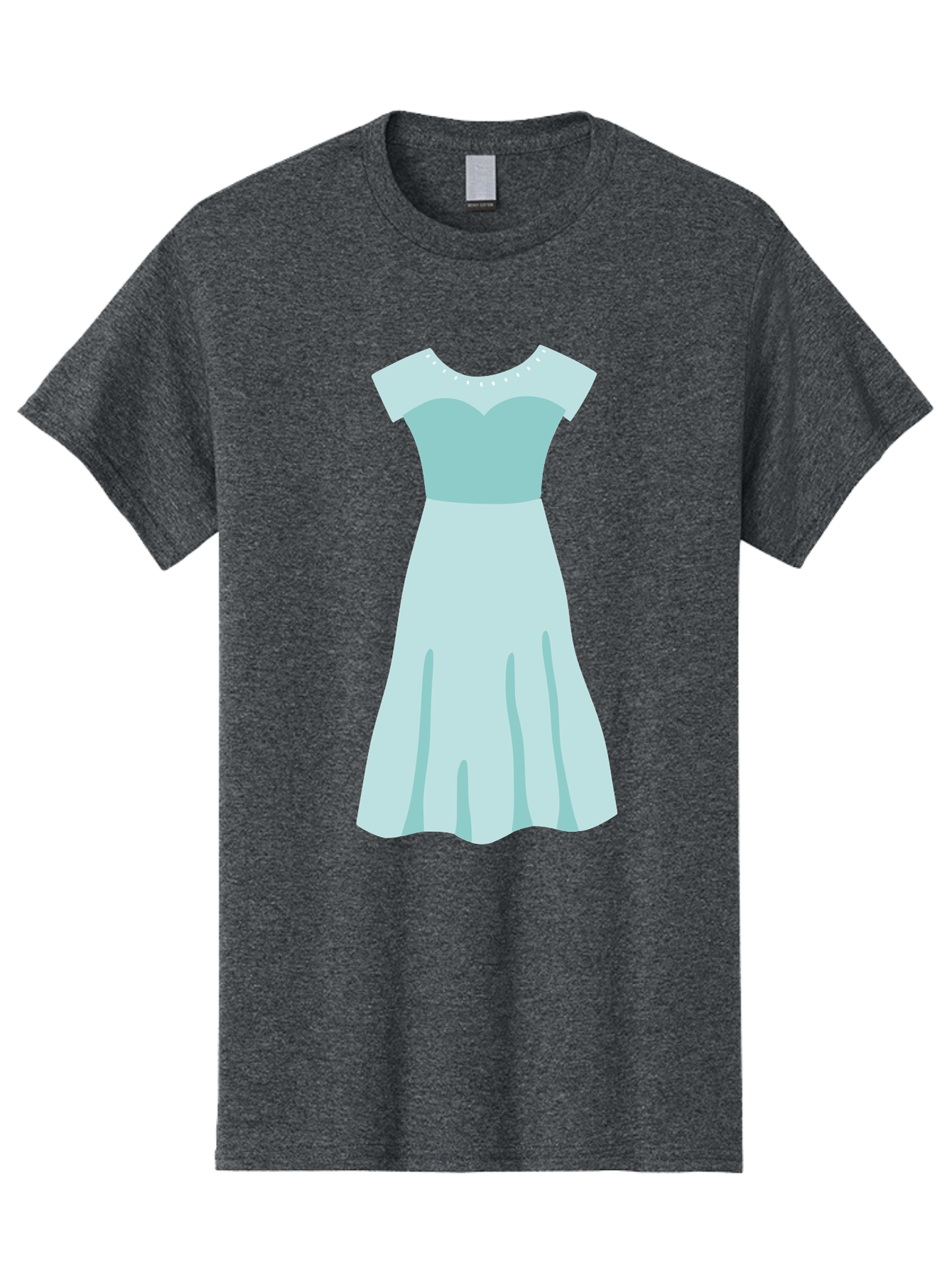 Baby-Blue-Sweetheart-Dress Men'S Graphic Tee, 100% Cotton, Comfortable Casual Summer Wear, Machine Washable, Simple Dress, Sweetheart Neckline, Short Sleeves, Knee-Length Dress, Minimalist Fashion, Simple Elegance, Feminine Style, Aab999