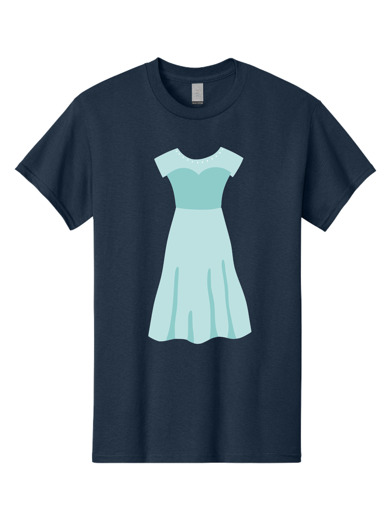 Baby-Blue-Sweetheart-Dress Men'S Graphic Tee, 100% Cotton, Comfortable Casual Summer Wear, Machine Washable, Simple Dress, Sweetheart Neckline, Short Sleeves, Knee-Length Dress, Minimalist Fashion, Simple Elegance, Feminine Style, Aab999