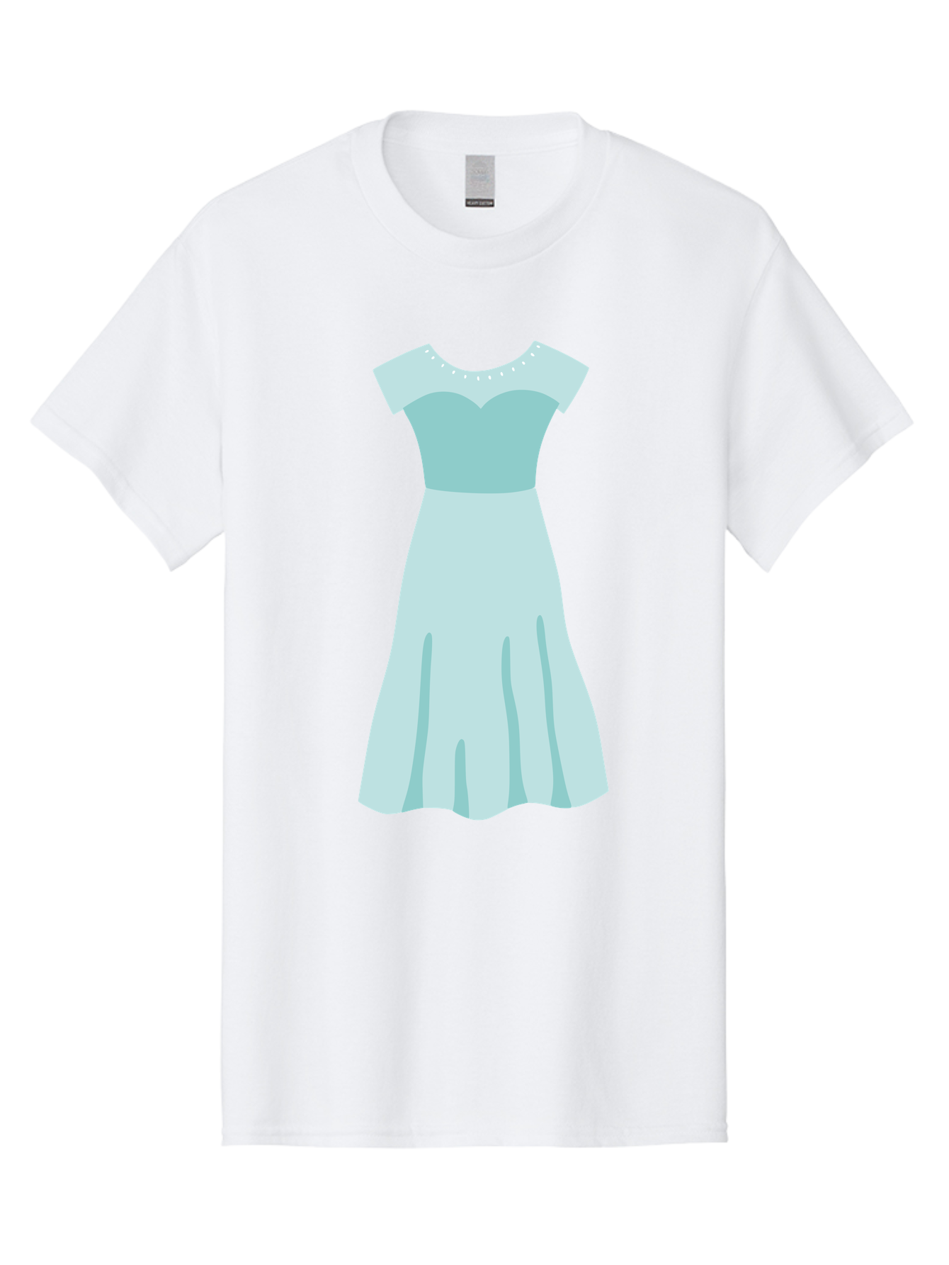 Baby-Blue-Sweetheart-Dress Men'S Graphic Tee, 100% Cotton, Comfortable Casual Summer Wear, Machine Washable, Simple Dress, Sweetheart Neckline, Short Sleeves, Knee-Length Dress, Minimalist Fashion, Simple Elegance, Feminine Style, Aab999