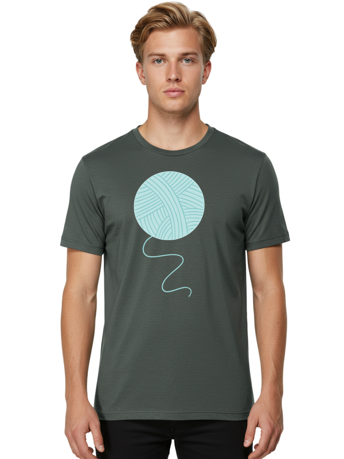 Ball-Of-Yarn Men'S Graphic Tee, 100% Cotton, Comfortable Casual Summer Wear, Machine Washable, Ball Of Yarn, Knitting Supplies, Crafting Essentials, Yarn Thread, Creative Hobbies, Handmade Crafts, Knitting Yarn Aac000