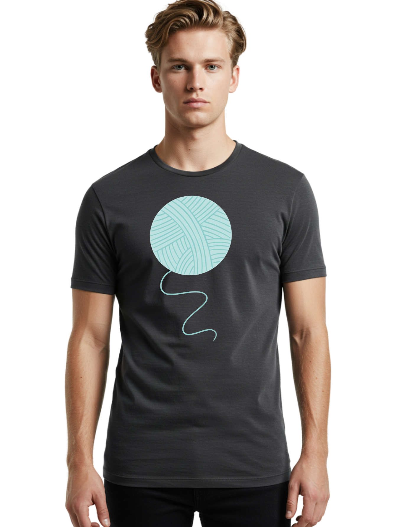 Ball-Of-Yarn Men'S Graphic Tee, 100% Cotton, Comfortable Casual Summer Wear, Machine Washable, Ball Of Yarn, Knitting Supplies, Crafting Essentials, Yarn Thread, Creative Hobbies, Handmade Crafts, Knitting Yarn Aac000