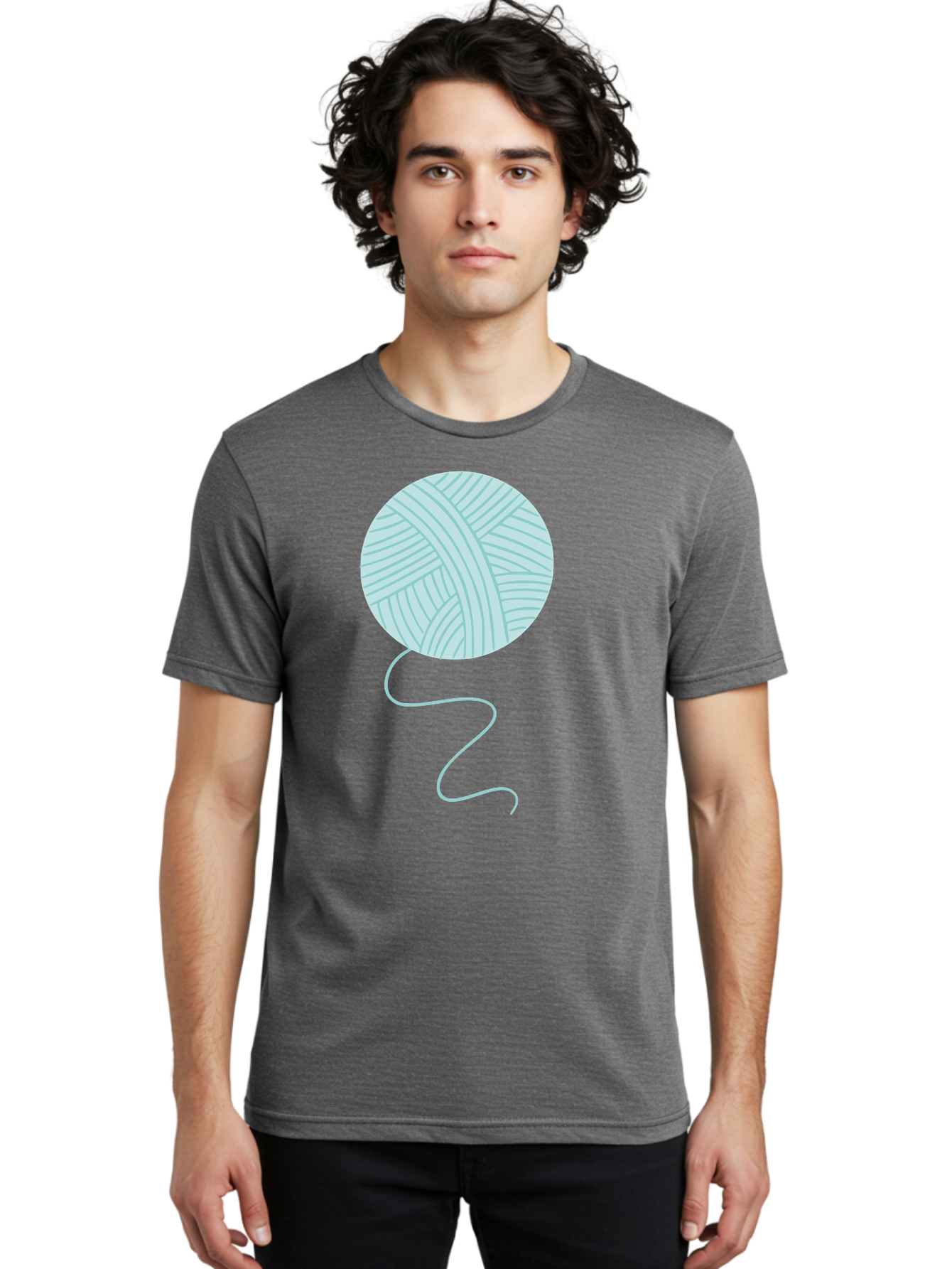 Ball-Of-Yarn Men'S Graphic Tee, 100% Cotton, Comfortable Casual Summer Wear, Machine Washable, Ball Of Yarn, Knitting Supplies, Crafting Essentials, Yarn Thread, Creative Hobbies, Handmade Crafts, Knitting Yarn Aac000