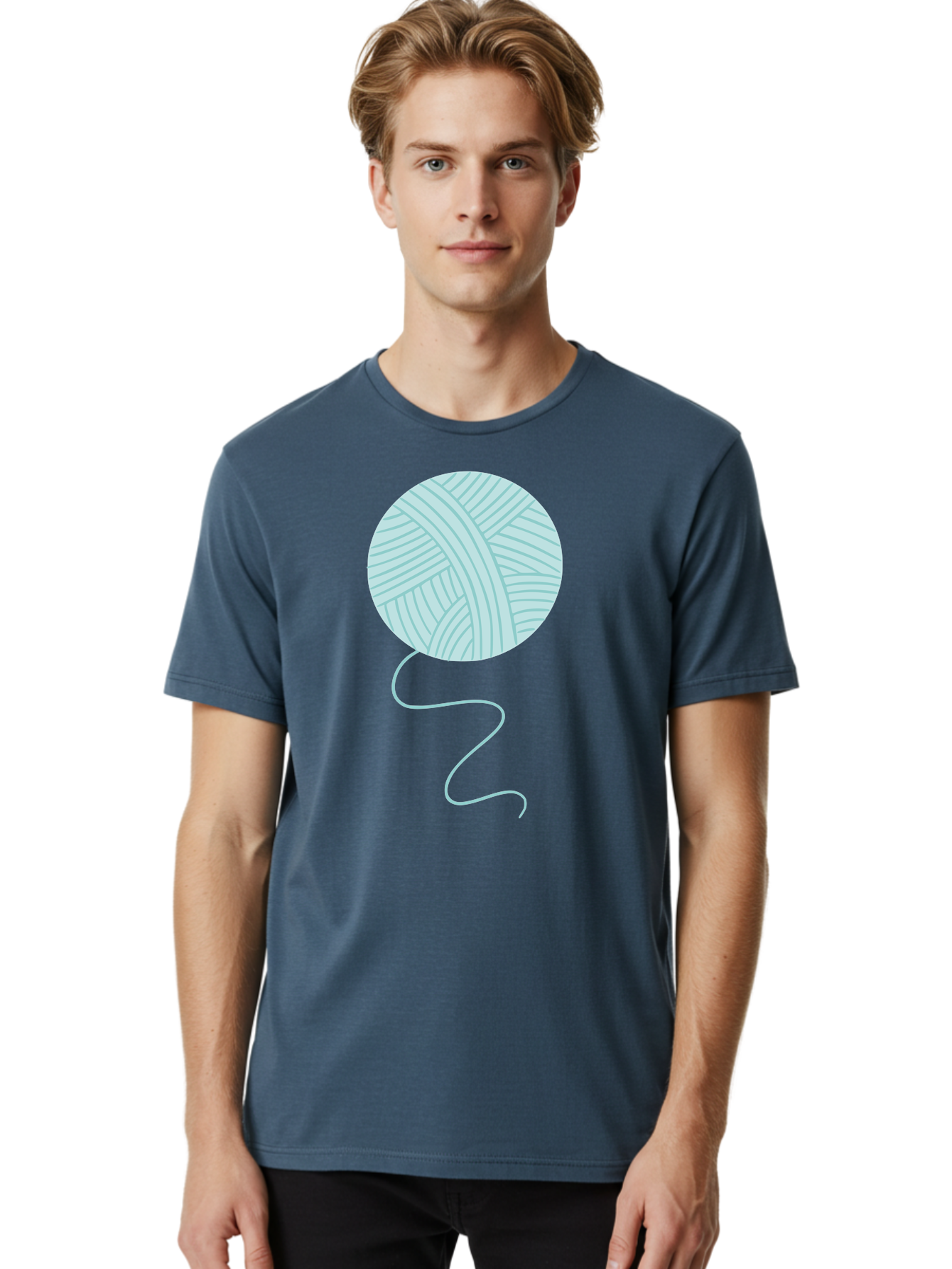 Ball-Of-Yarn Men'S Graphic Tee, 100% Cotton, Comfortable Casual Summer Wear, Machine Washable, Ball Of Yarn, Knitting Supplies, Crafting Essentials, Yarn Thread, Creative Hobbies, Handmade Crafts, Knitting Yarn Aac000