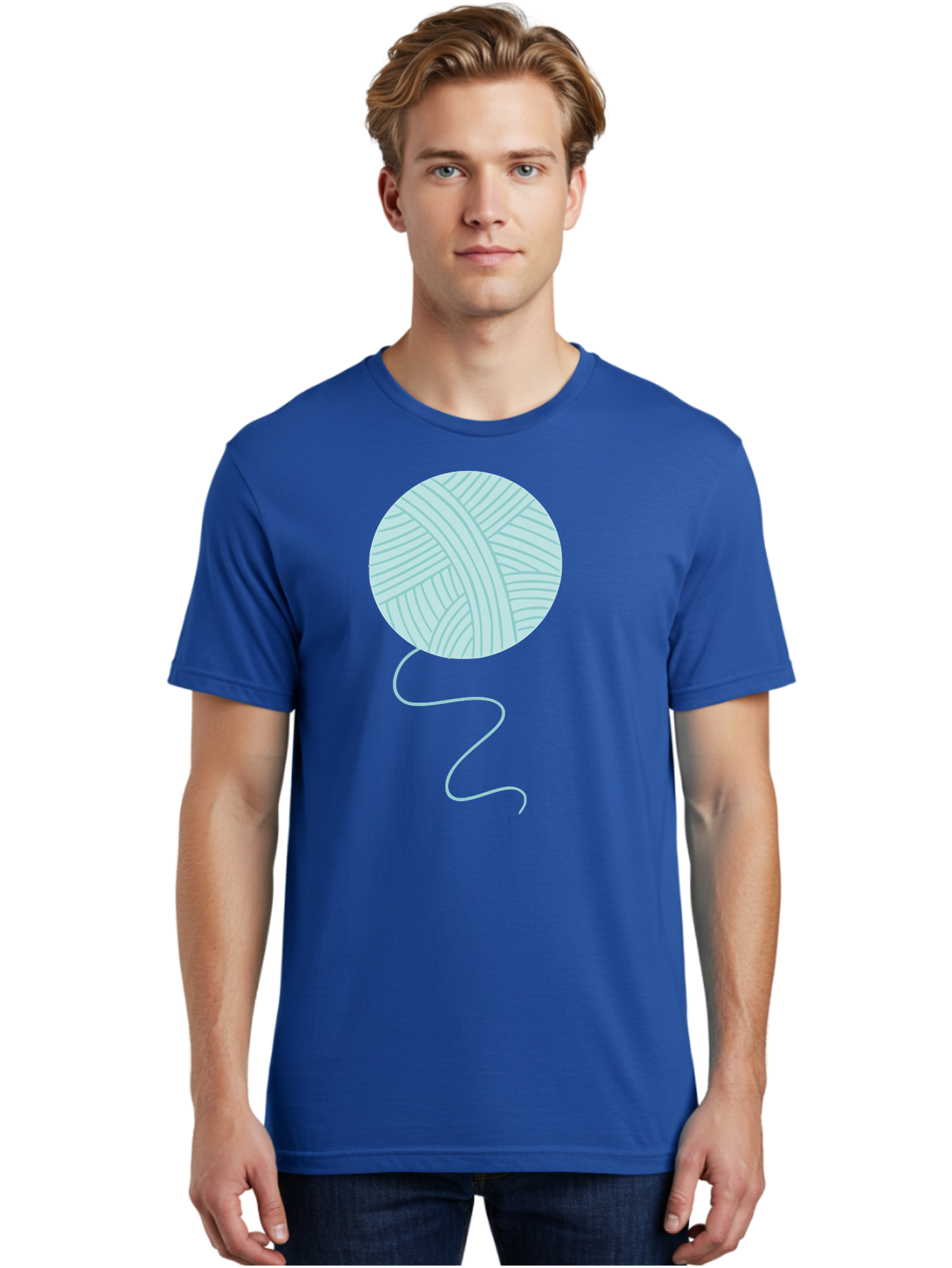 Ball-Of-Yarn Men'S Graphic Tee, 100% Cotton, Comfortable Casual Summer Wear, Machine Washable, Ball Of Yarn, Knitting Supplies, Crafting Essentials, Yarn Thread, Creative Hobbies, Handmade Crafts, Knitting Yarn Aac000