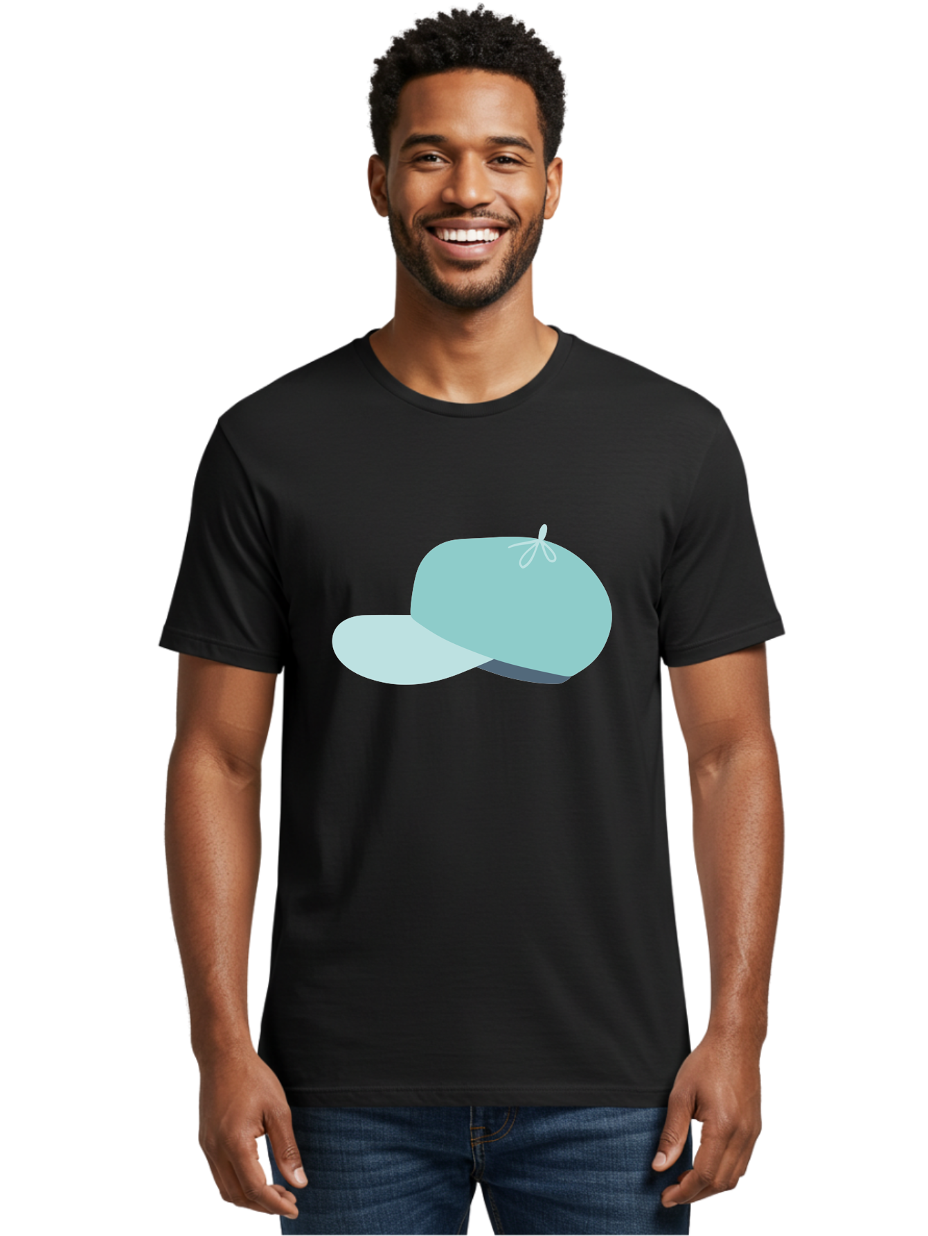 Baseball-Cap Men'S Graphic Tee, 100% Cotton, Comfortable Casual Summer Wear, Machine Washable, Baseball Cap, Sports Headwear, Casual Fashion, Adjustable Cap, Minimalist Design, Simple Style, Cap With Brim Aac001