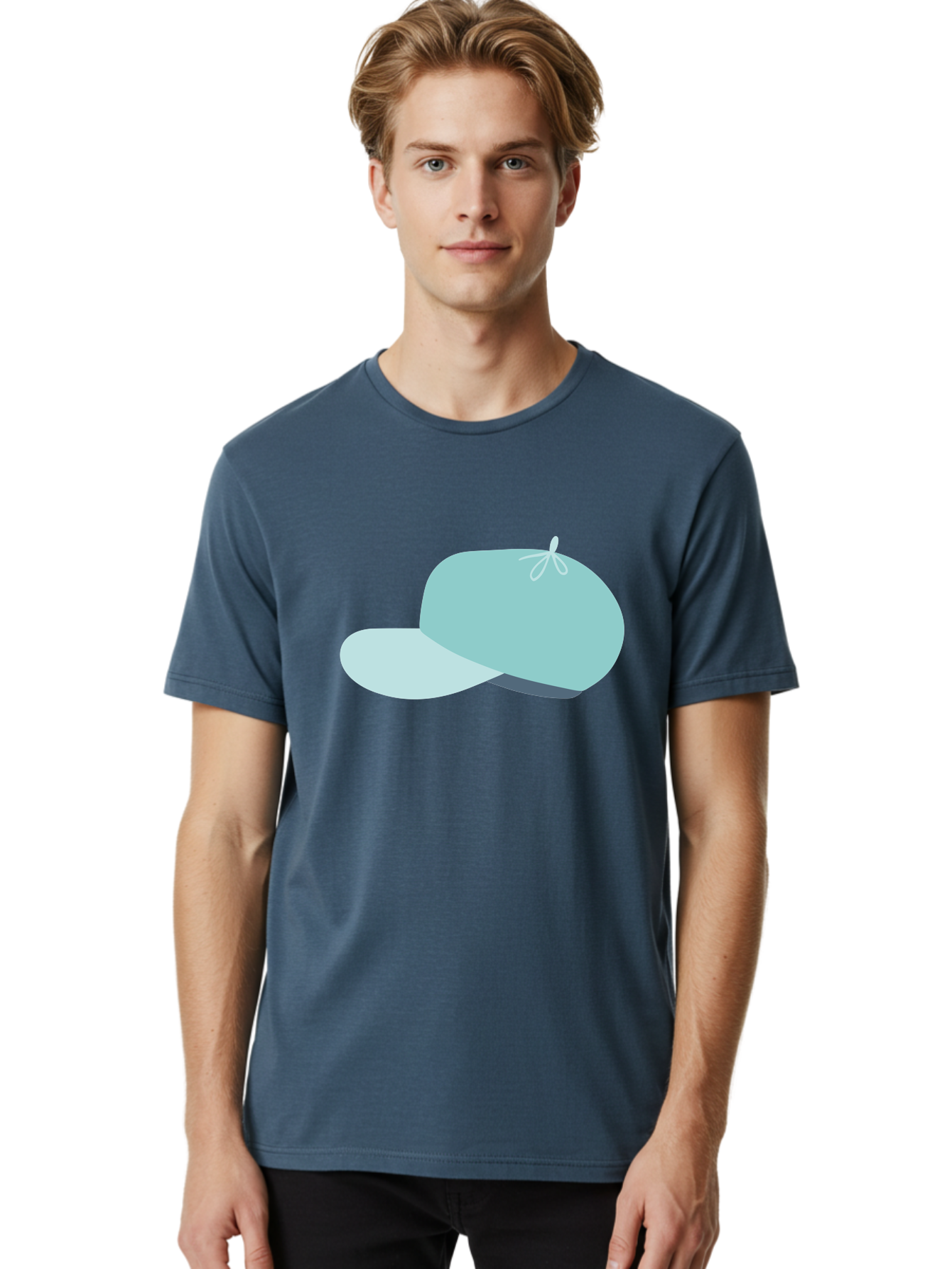 Baseball-Cap Men'S Graphic Tee, 100% Cotton, Comfortable Casual Summer Wear, Machine Washable, Baseball Cap, Sports Headwear, Casual Fashion, Adjustable Cap, Minimalist Design, Simple Style, Cap With Brim Aac001