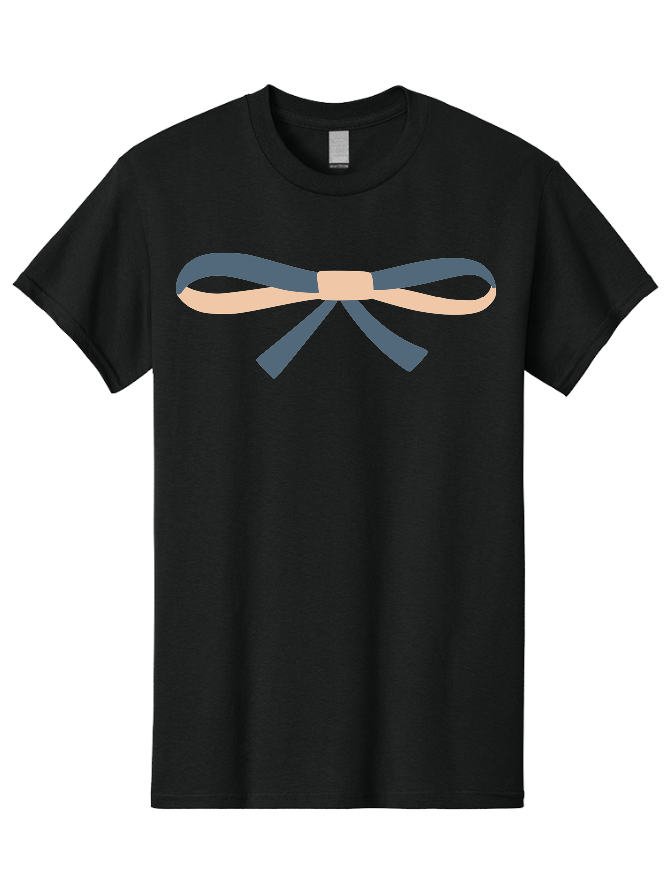 Blue-And-Beige-Bow Men'S Graphic Tee, 100% Cotton, Comfortable Casual Summer Wear, Machine Washable, Gift Wrapping, Decorative Ribbon, Bow Tie, Gift Decoration, Elegant Design, Stylish Presentation, Grey And Beige Ribbon Aac002