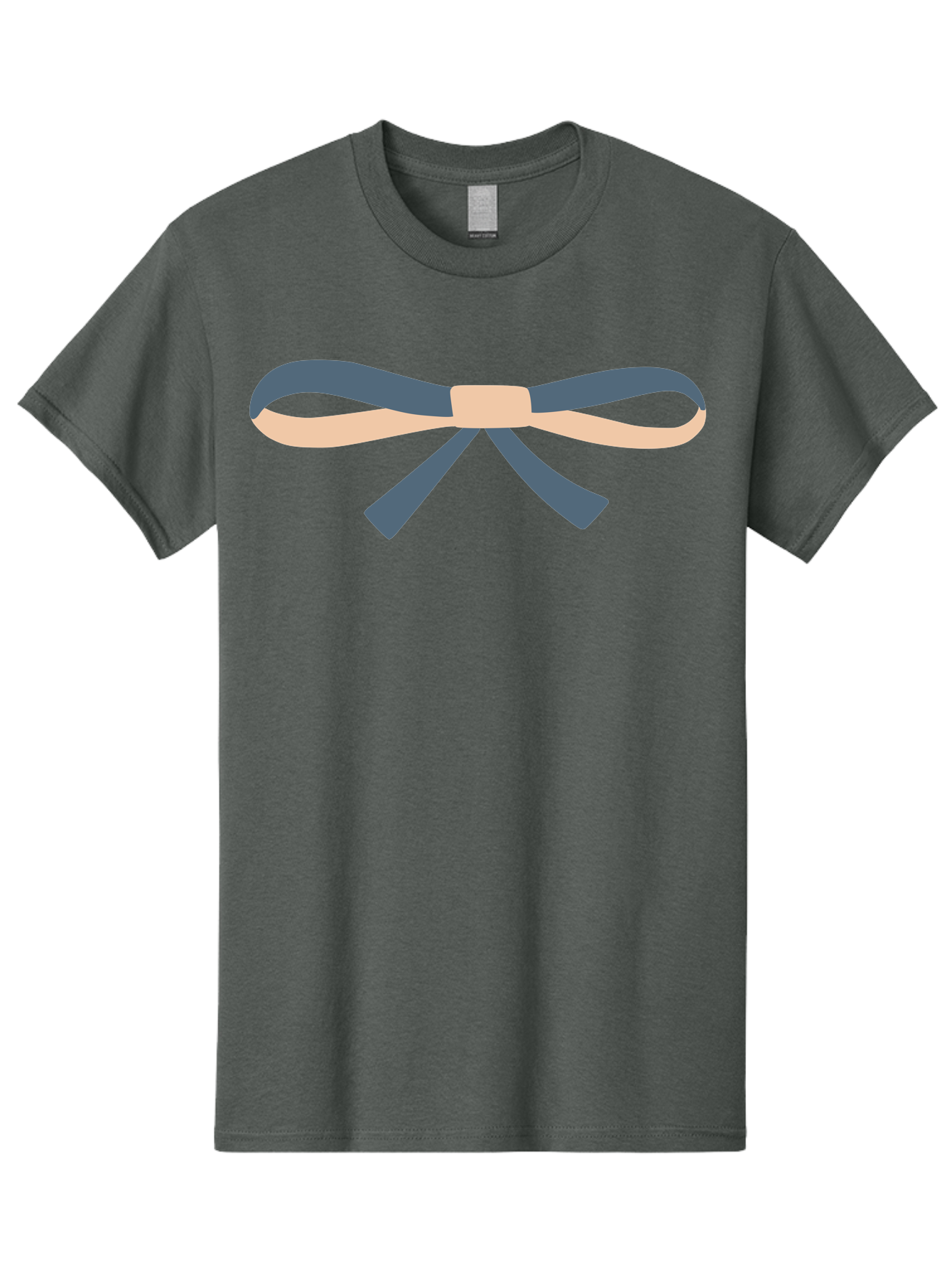 Blue-And-Beige-Bow Men'S Graphic Tee, 100% Cotton, Comfortable Casual Summer Wear, Machine Washable, Gift Wrapping, Decorative Ribbon, Bow Tie, Gift Decoration, Elegant Design, Stylish Presentation, Grey And Beige Ribbon Aac002