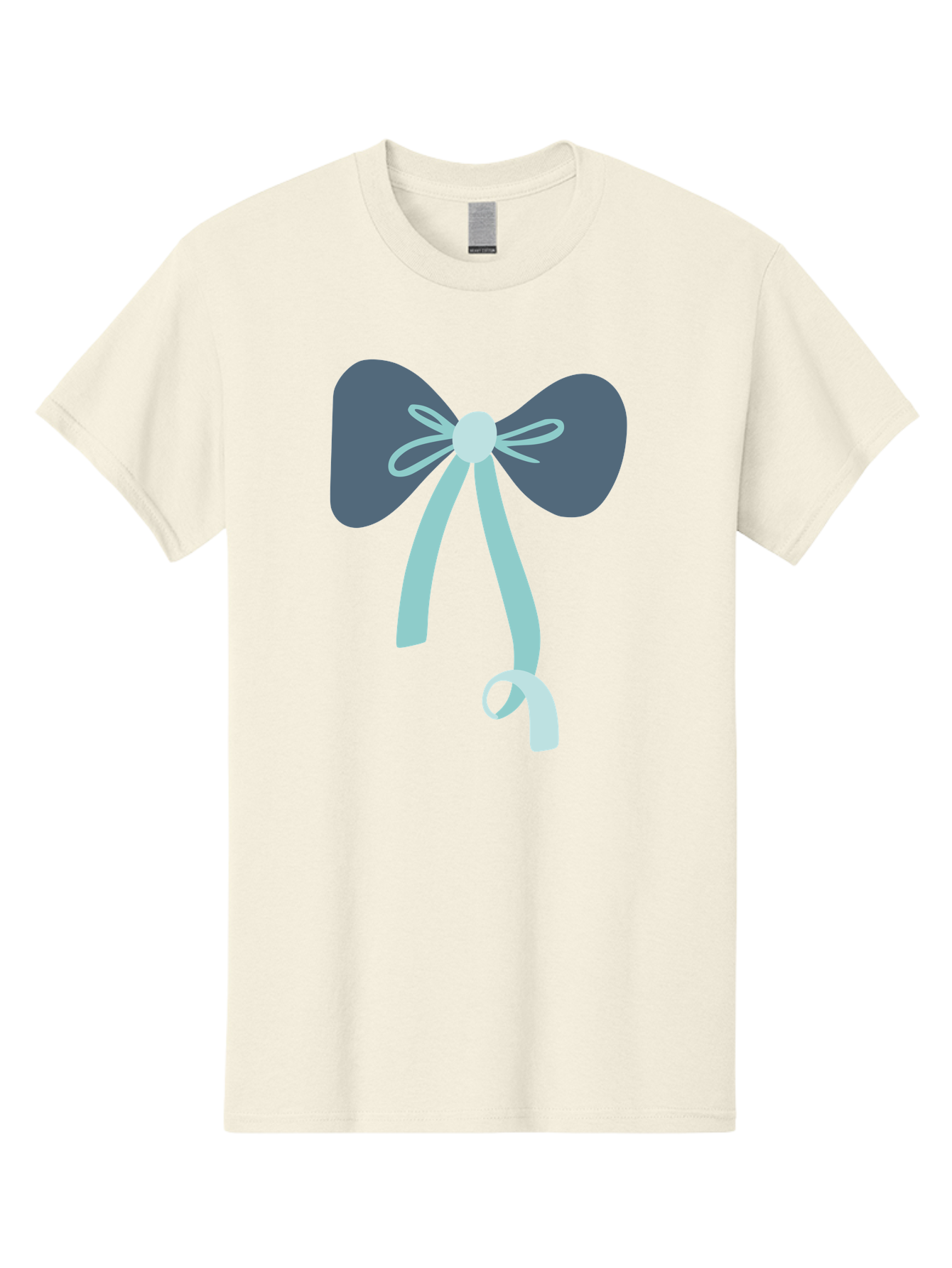 Bow-Ribbon Men'S Graphic Tee, 100% Cotton, Comfortable Casual Summer Wear, Machine Washable, Grey Bow, Blue Ribbon, Decorative Bow, Elegant Design, Stylish Accessory, Fashion Embellishment, Gift Wrapping, Party Decoration Aac004