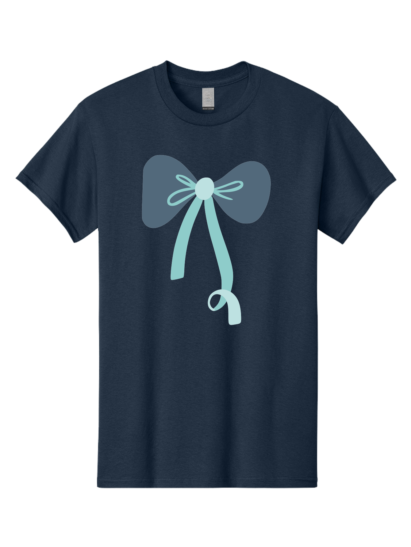 Bow-Ribbon Men'S Graphic Tee, 100% Cotton, Comfortable Casual Summer Wear, Machine Washable, Grey Bow, Blue Ribbon, Decorative Bow, Elegant Design, Stylish Accessory, Fashion Embellishment, Gift Wrapping, Party Decoration Aac004