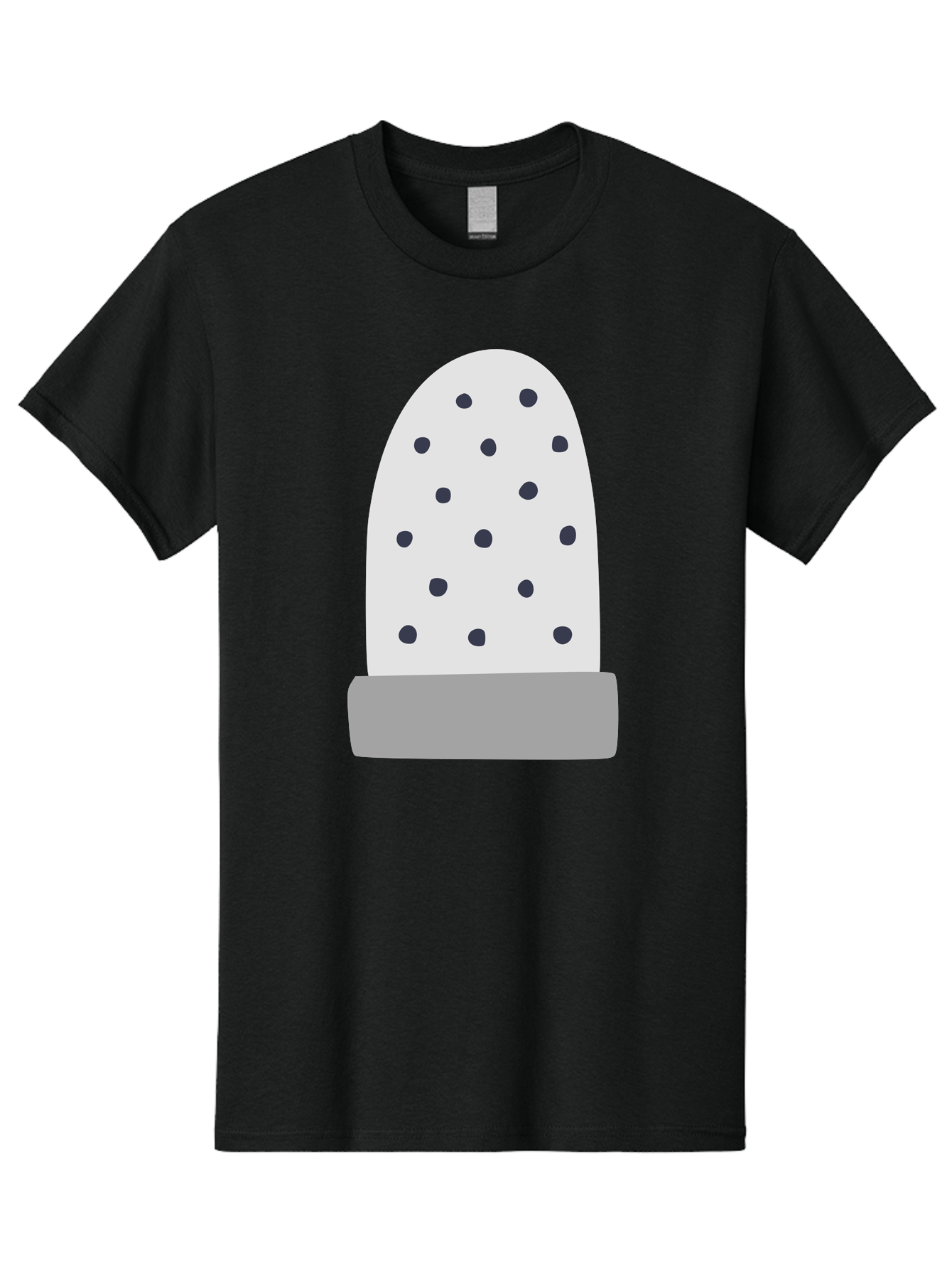 Cactus Men'S Graphic Tee, 100% Cotton, Comfortable Casual Summer Wear, Machine Washable, Cactus Plant, Potted Cactus, White Cactus, Black Dots, Simple Design, Modern Art, Minimalist Style, Abstract Shape, Decorative Element, Aac006