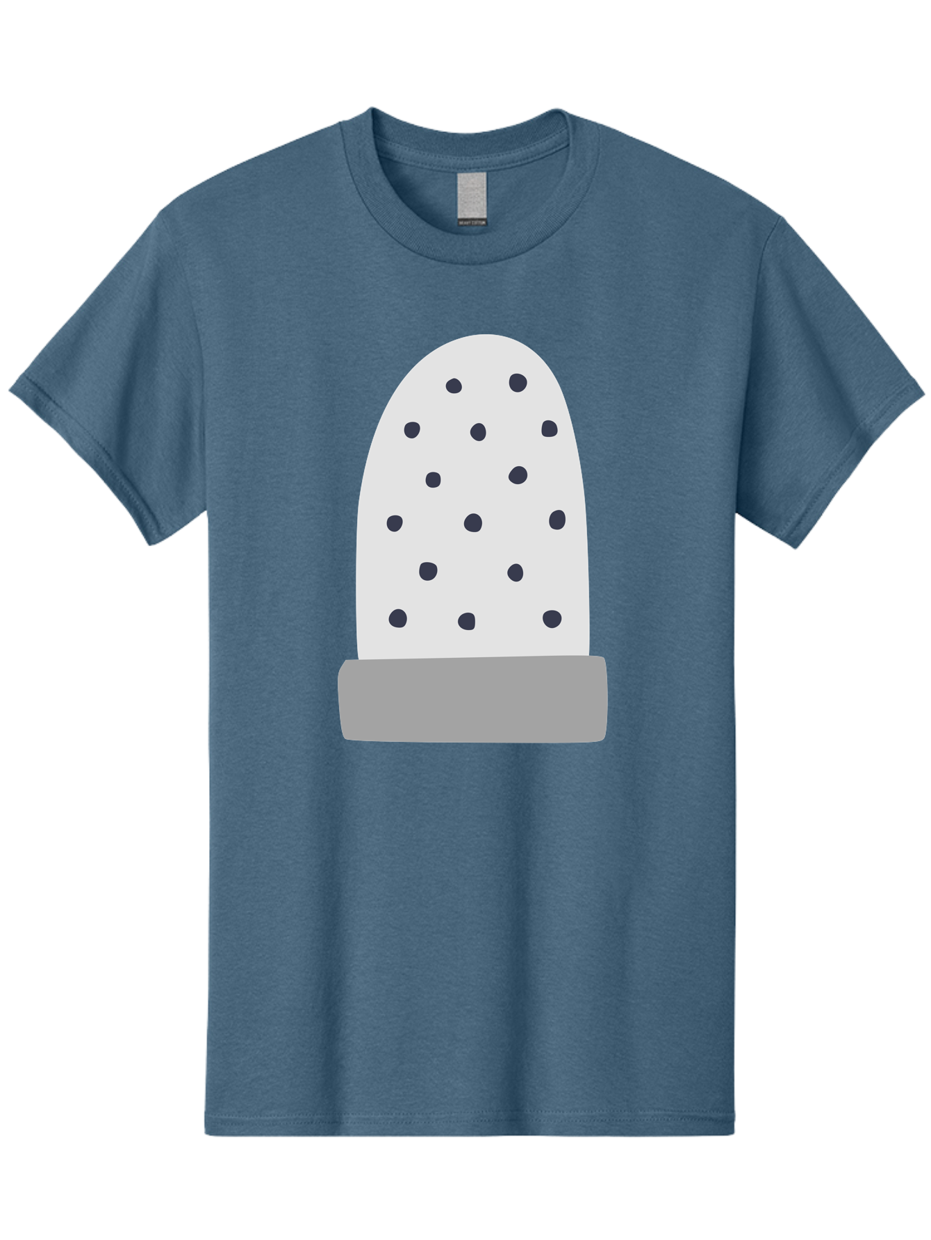 Cactus Men'S Graphic Tee, 100% Cotton, Comfortable Casual Summer Wear, Machine Washable, Cactus Plant, Potted Cactus, White Cactus, Black Dots, Simple Design, Modern Art, Minimalist Style, Abstract Shape, Decorative Element, Aac006