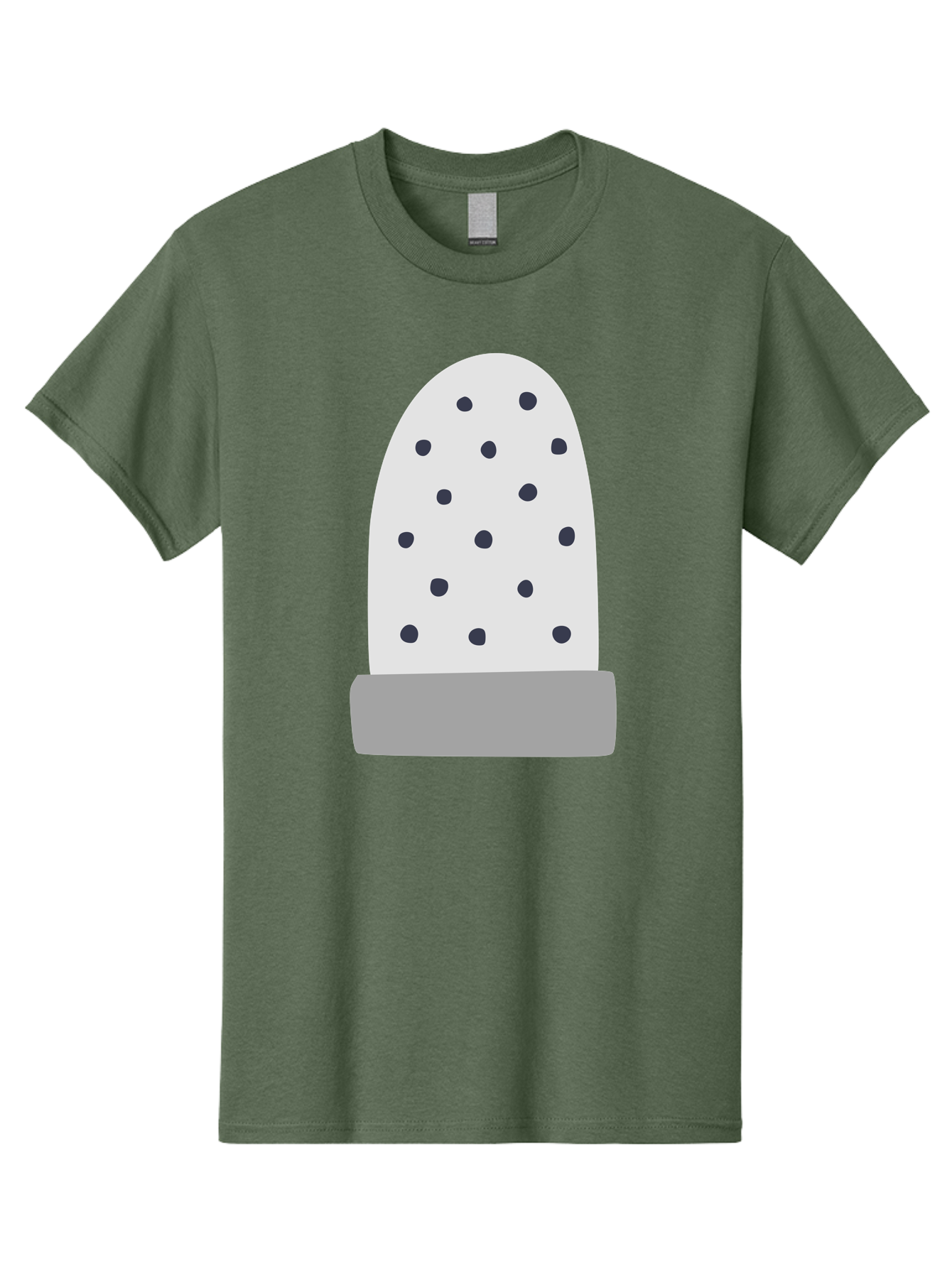 Cactus Men'S Graphic Tee, 100% Cotton, Comfortable Casual Summer Wear, Machine Washable, Cactus Plant, Potted Cactus, White Cactus, Black Dots, Simple Design, Modern Art, Minimalist Style, Abstract Shape, Decorative Element, Aac006