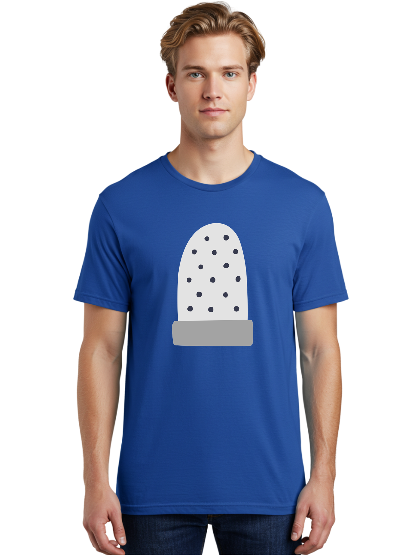 Cactus Men'S Graphic Tee, 100% Cotton, Comfortable Casual Summer Wear, Machine Washable, Cactus Plant, Potted Cactus, White Cactus, Black Dots, Simple Design, Modern Art, Minimalist Style, Abstract Shape, Decorative Element, Aac006