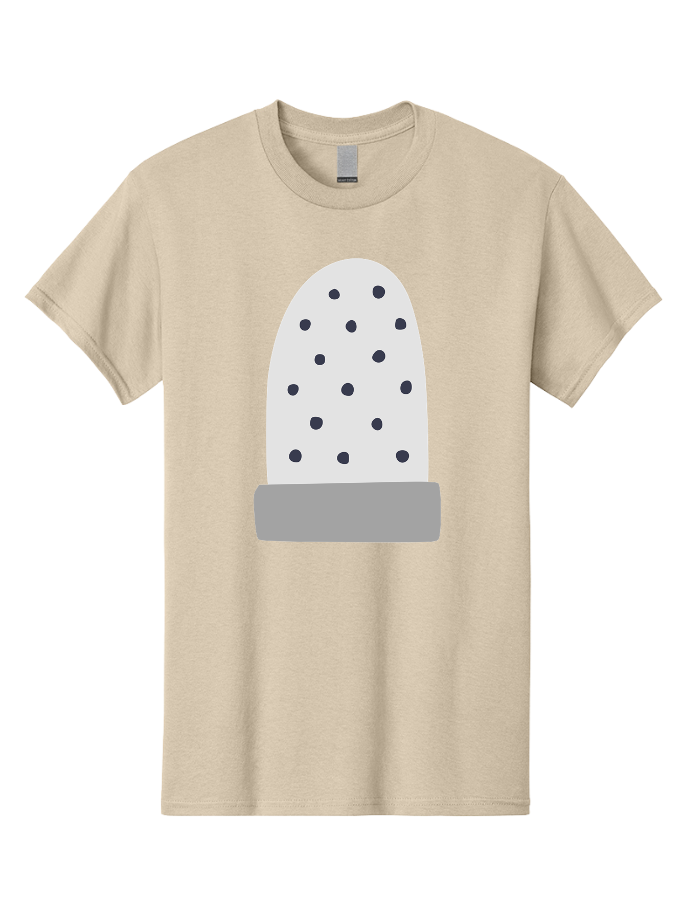 Cactus Men'S Graphic Tee, 100% Cotton, Comfortable Casual Summer Wear, Machine Washable, Cactus Plant, Potted Cactus, White Cactus, Black Dots, Simple Design, Modern Art, Minimalist Style, Abstract Shape, Decorative Element, Aac006