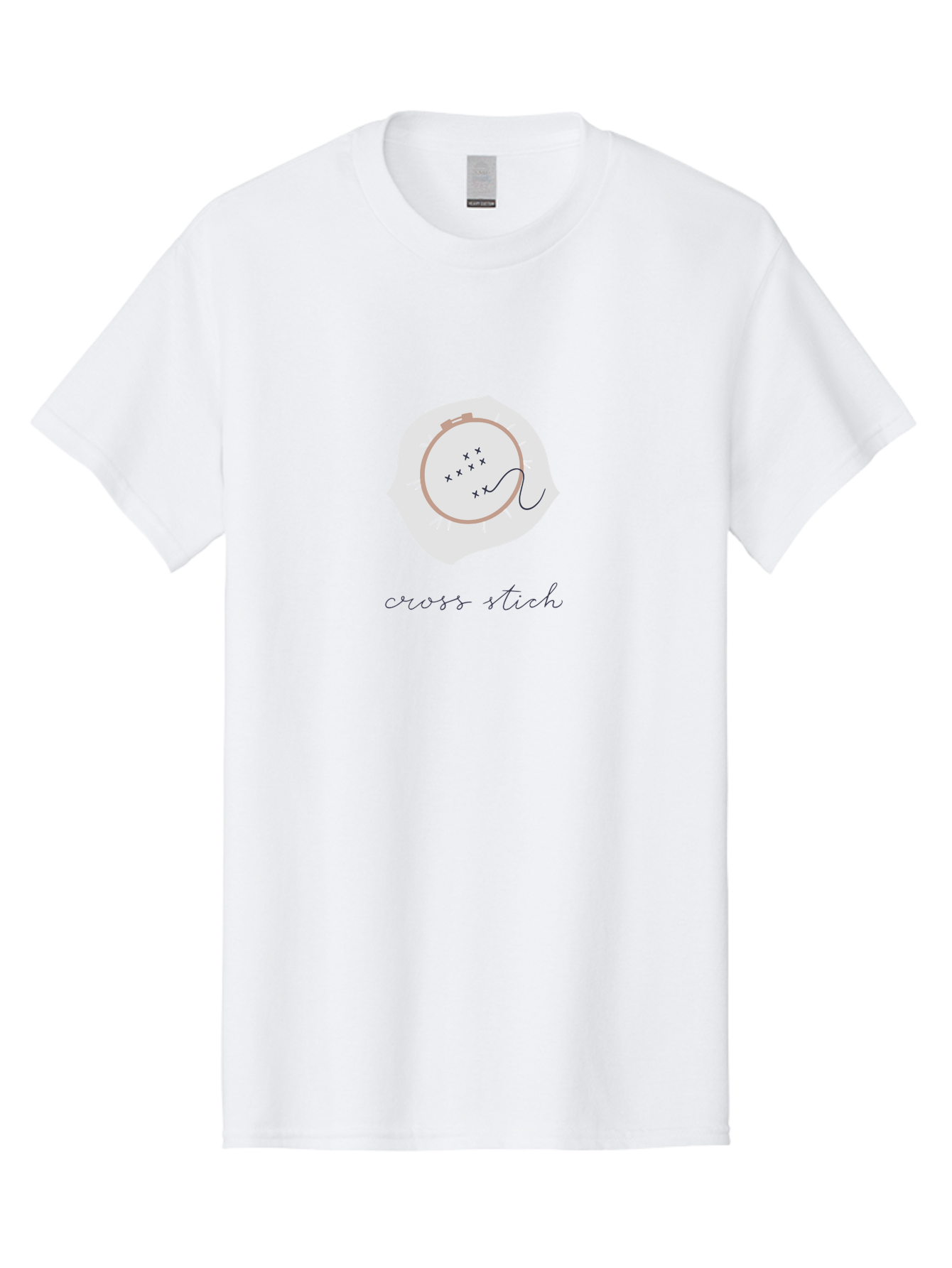 Cross-Stitch-1 Men'S Graphic Tee, 100% Cotton, Comfortable Casual Summer Wear, Machine Washable, Embroidery Hoop, Cross Stitch Pattern, Needlework Art, Hand-Stitched Design, Black Thread, Needle And Thread, Embroidery Inspiration, Aac010