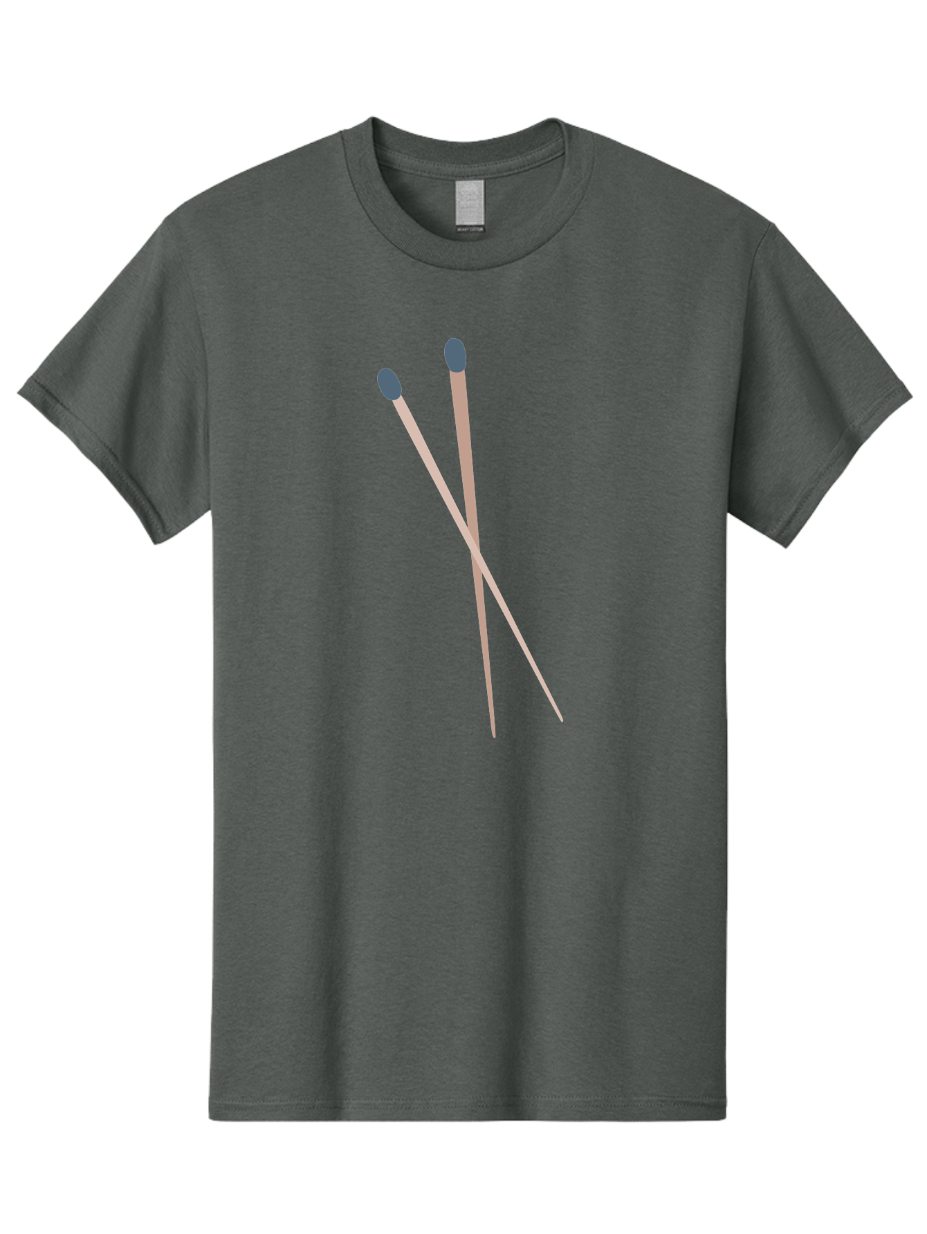 Crossed-Matches Men'S Graphic Tee, 100% Cotton, Comfortable Casual Summer Wear, Machine Washable, Crossed Matches, Matchsticks, Fire Starters, Wooden Sticks, Gray Match Heads, Simple Design, Minimalist Art, Everyday Objects, Fire Safety Aac012