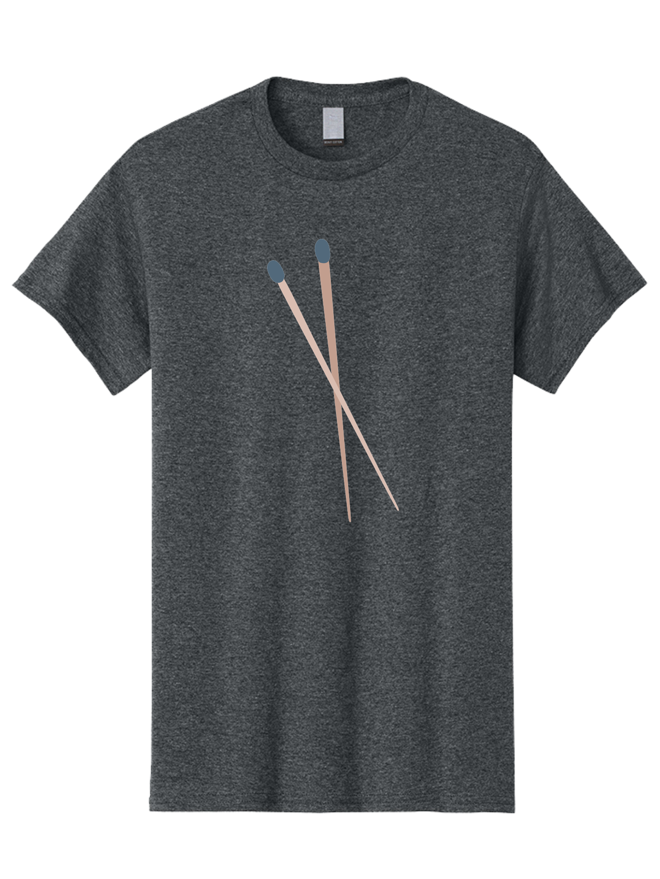 Crossed-Matches Men'S Graphic Tee, 100% Cotton, Comfortable Casual Summer Wear, Machine Washable, Crossed Matches, Matchsticks, Fire Starters, Wooden Sticks, Gray Match Heads, Simple Design, Minimalist Art, Everyday Objects, Fire Safety Aac012