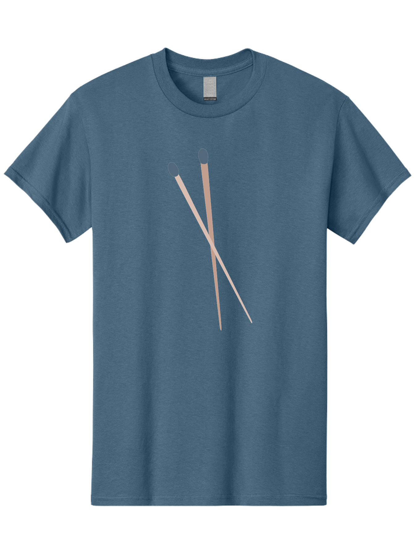 Crossed-Matches Men'S Graphic Tee, 100% Cotton, Comfortable Casual Summer Wear, Machine Washable, Crossed Matches, Matchsticks, Fire Starters, Wooden Sticks, Gray Match Heads, Simple Design, Minimalist Art, Everyday Objects, Fire Safety Aac012