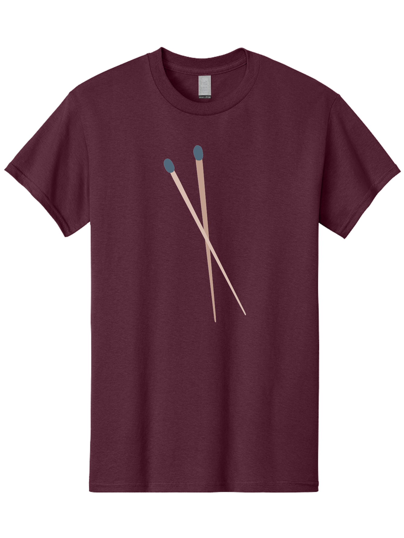 Crossed-Matches Men'S Graphic Tee, 100% Cotton, Comfortable Casual Summer Wear, Machine Washable, Crossed Matches, Matchsticks, Fire Starters, Wooden Sticks, Gray Match Heads, Simple Design, Minimalist Art, Everyday Objects, Fire Safety Aac012