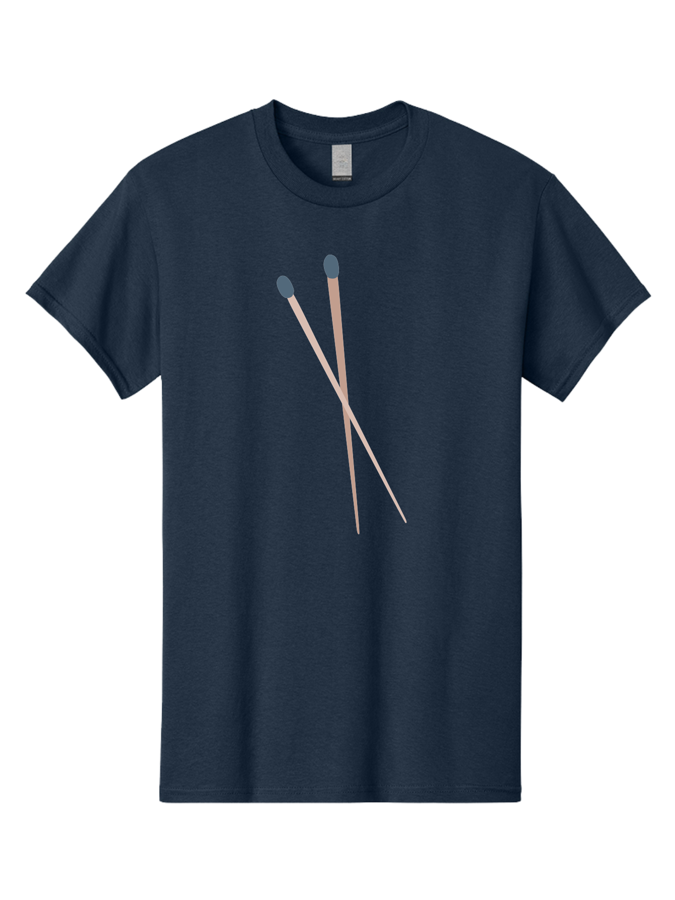 Crossed-Matches Men'S Graphic Tee, 100% Cotton, Comfortable Casual Summer Wear, Machine Washable, Crossed Matches, Matchsticks, Fire Starters, Wooden Sticks, Gray Match Heads, Simple Design, Minimalist Art, Everyday Objects, Fire Safety Aac012