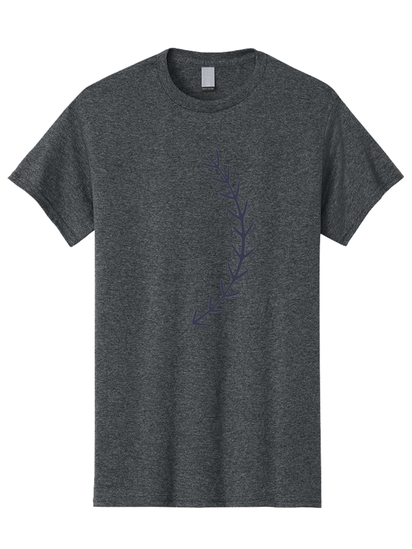 Dark-Purple-Branch Men'S Graphic Tee, 100% Cotton, Comfortable Casual Summer Wear, Machine Washable, Purple Branch Illustration, Simple Design, Minimalist Art, Purple Twig, Leafy Stem, Modern Graphics, Digital Art Aac015
