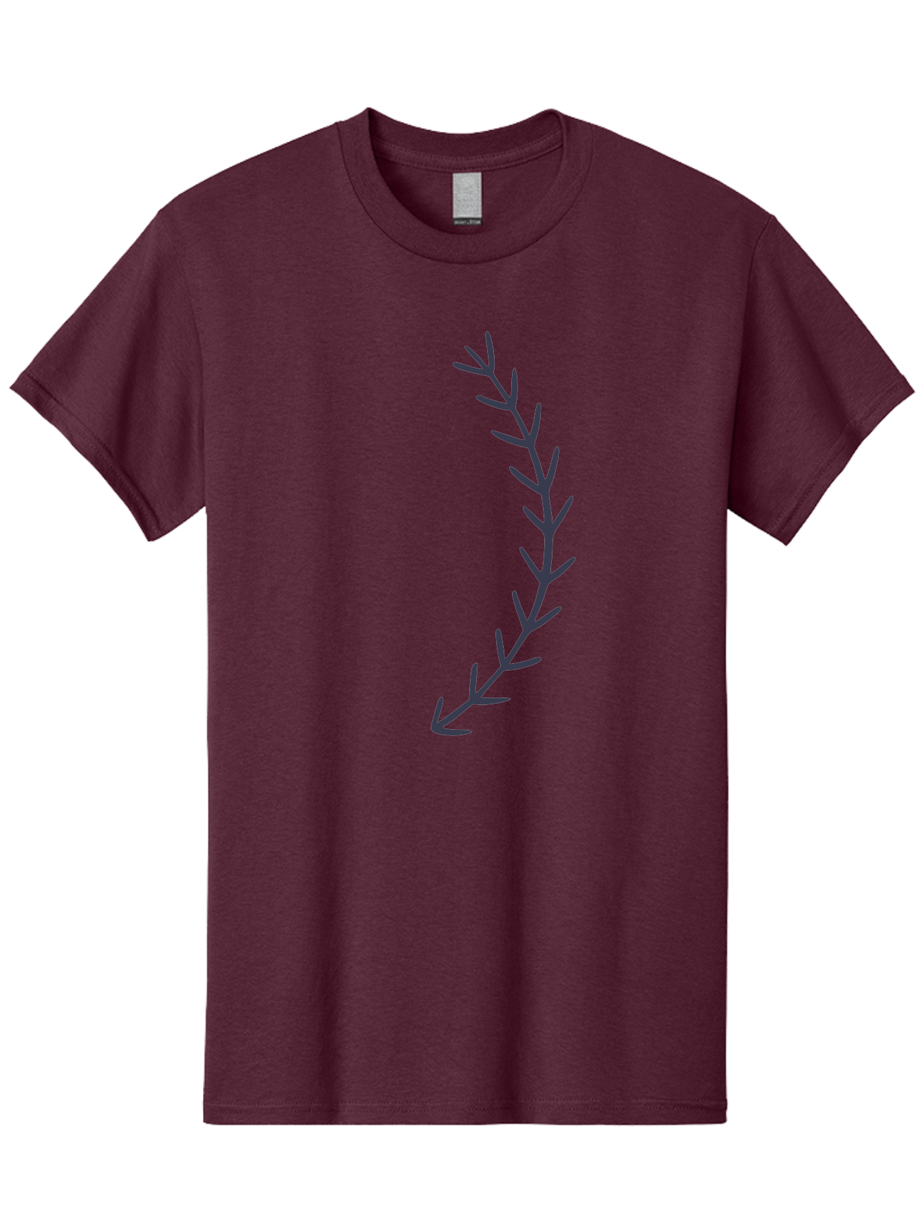 Dark-Purple-Branch Men'S Graphic Tee, 100% Cotton, Comfortable Casual Summer Wear, Machine Washable, Purple Branch Illustration, Simple Design, Minimalist Art, Purple Twig, Leafy Stem, Modern Graphics, Digital Art Aac015