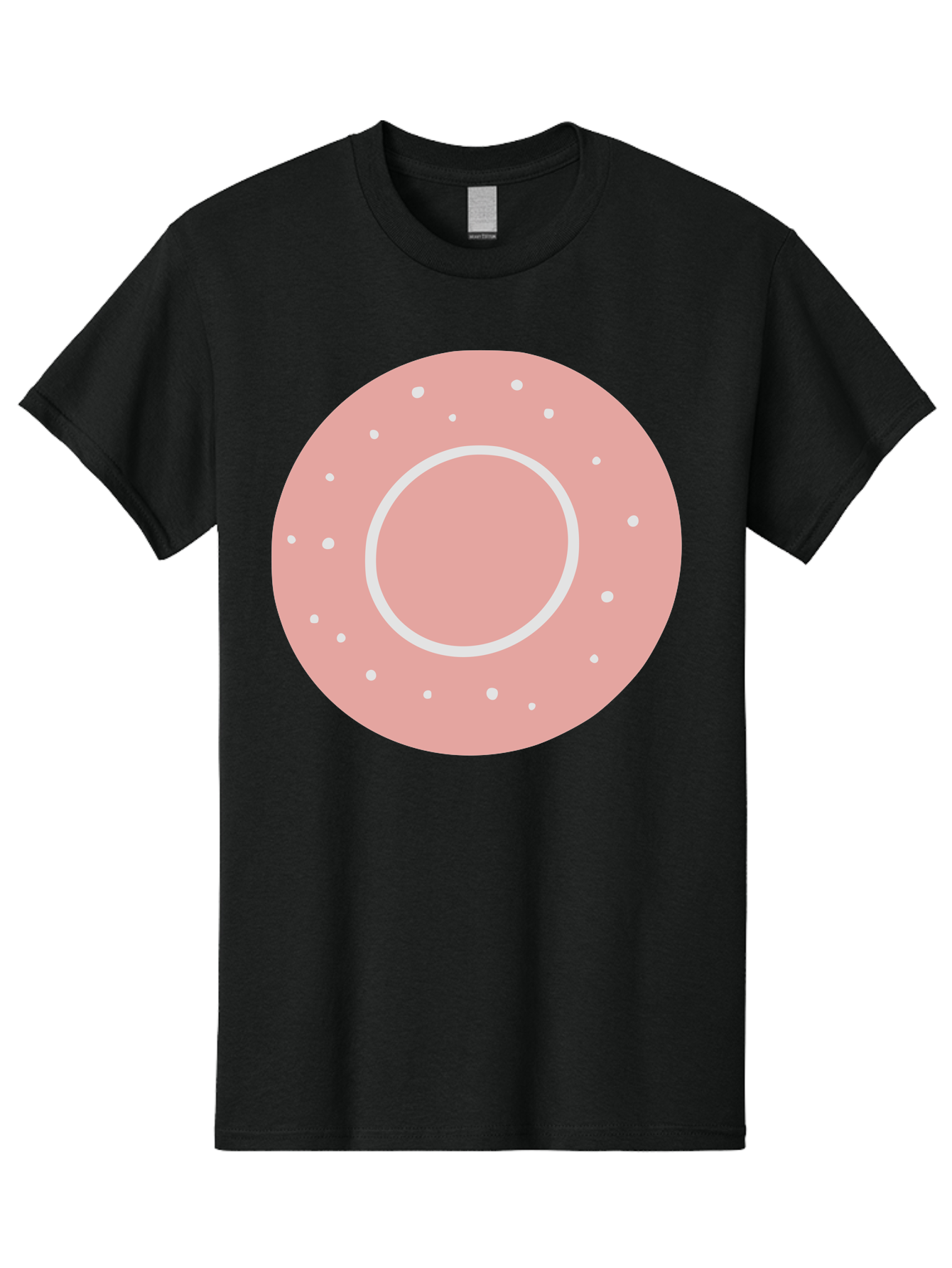 Donut Men'S Graphic Tee, 100% Cotton, Comfortable Casual Summer Wear, Machine Washable, Pink Donut, White Sprinkles, Sweet Treat, Tasty Pastry, Dessert Food, Baked Good, Ring Shaped, Food Illustration, Cute Design Aac019