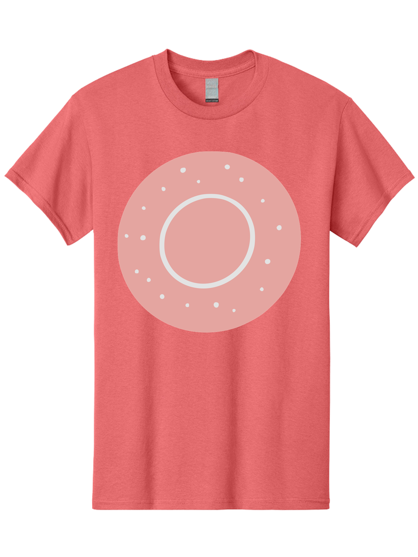 Donut Men'S Graphic Tee, 100% Cotton, Comfortable Casual Summer Wear, Machine Washable, Pink Donut, White Sprinkles, Sweet Treat, Tasty Pastry, Dessert Food, Baked Good, Ring Shaped, Food Illustration, Cute Design Aac019