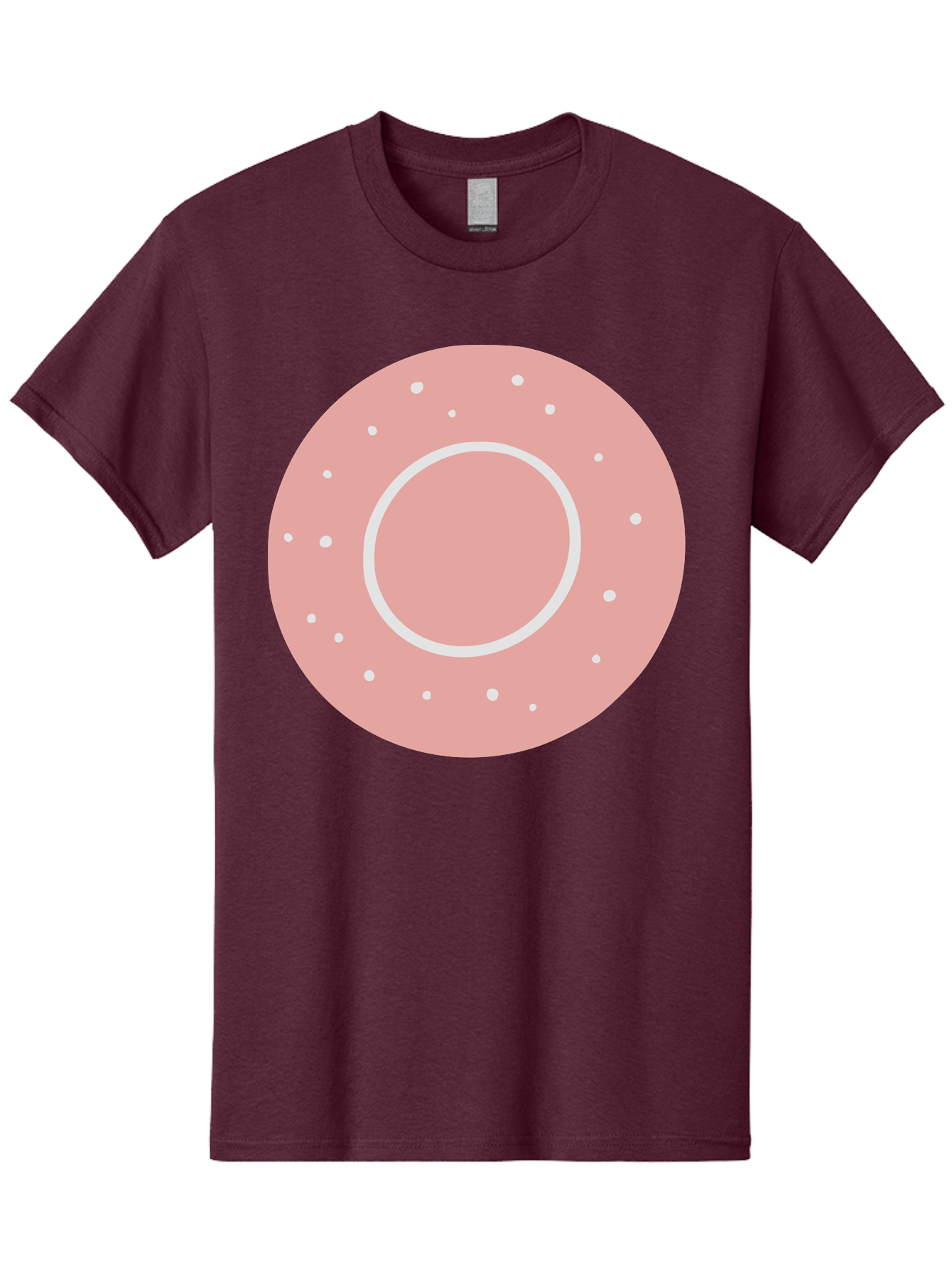 Donut Men'S Graphic Tee, 100% Cotton, Comfortable Casual Summer Wear, Machine Washable, Pink Donut, White Sprinkles, Sweet Treat, Tasty Pastry, Dessert Food, Baked Good, Ring Shaped, Food Illustration, Cute Design Aac019