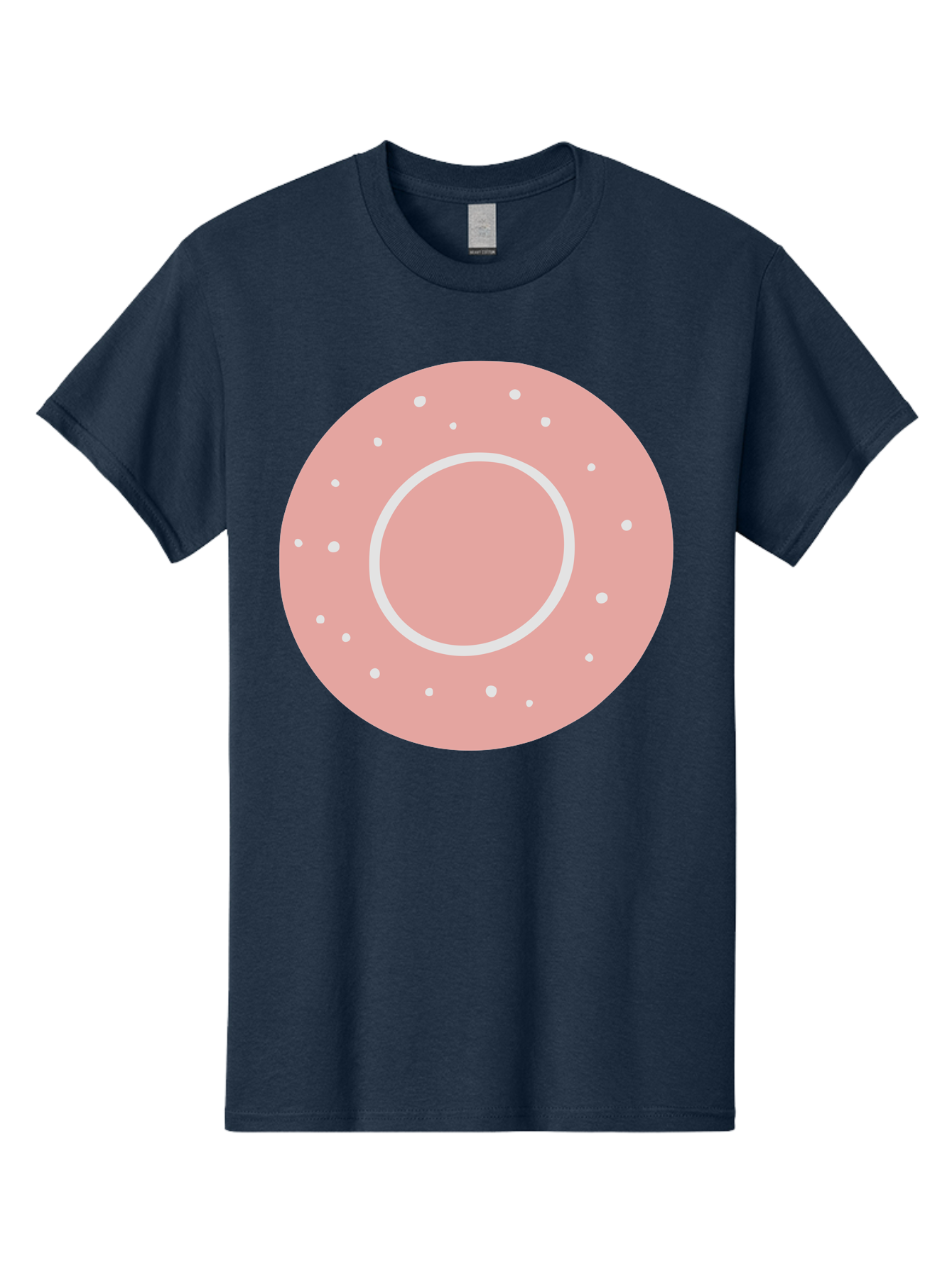 Donut Men'S Graphic Tee, 100% Cotton, Comfortable Casual Summer Wear, Machine Washable, Pink Donut, White Sprinkles, Sweet Treat, Tasty Pastry, Dessert Food, Baked Good, Ring Shaped, Food Illustration, Cute Design Aac019