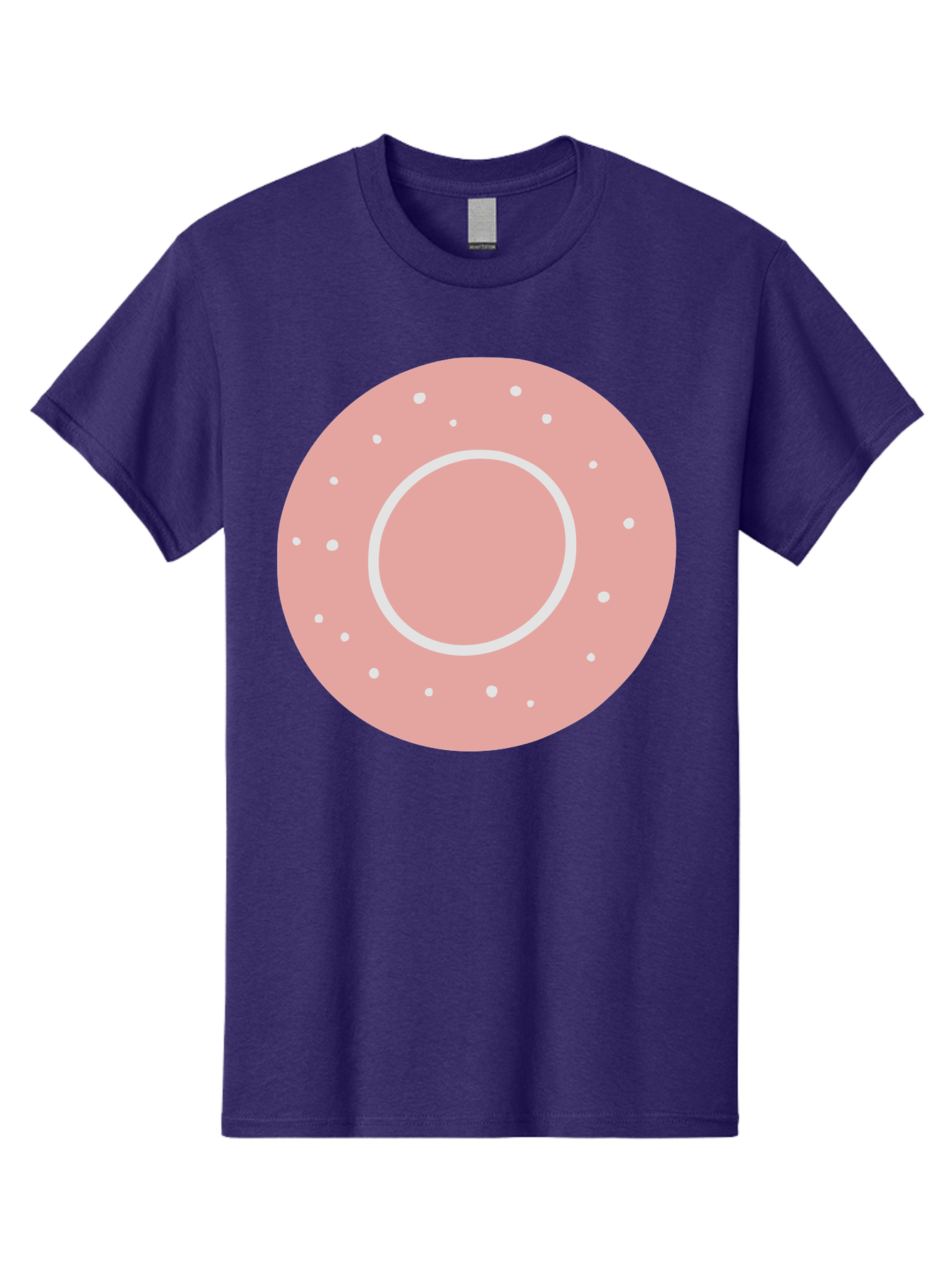 Donut Men'S Graphic Tee, 100% Cotton, Comfortable Casual Summer Wear, Machine Washable, Pink Donut, White Sprinkles, Sweet Treat, Tasty Pastry, Dessert Food, Baked Good, Ring Shaped, Food Illustration, Cute Design Aac019